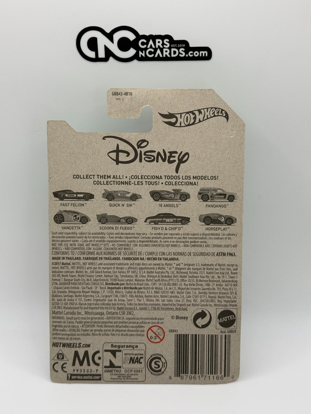 2019 Hot Wheels Disney 90th Anniversary Mickey Mouse 1/8 Fast Felion