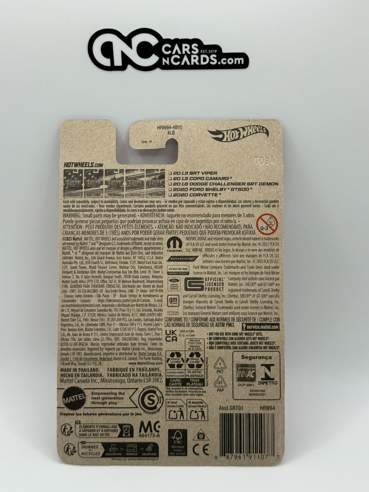 2024 Hot Wheels HW Stars & Stripes 2018 Dodge Challenger SRT Demon (Bent Corner)