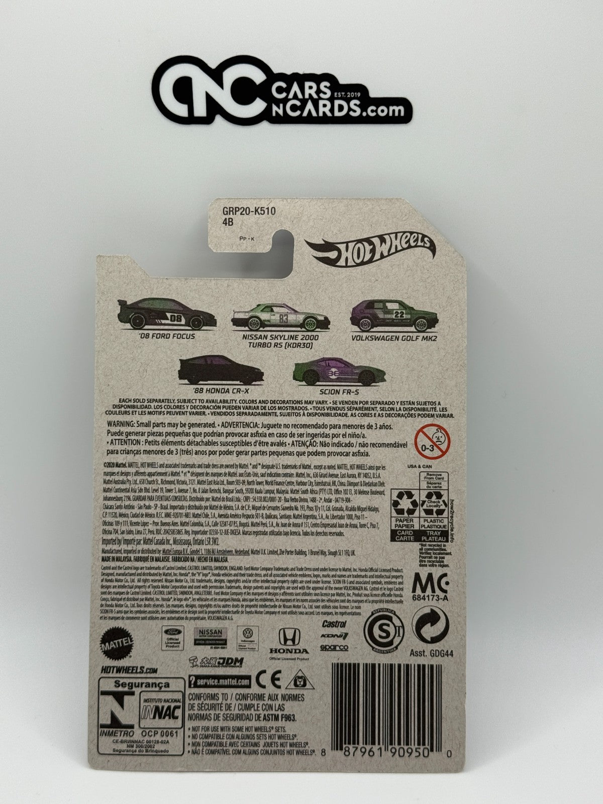 2021 Hot Wheels Cult Racers 3/5 Volkswagen Golf MK2 Green