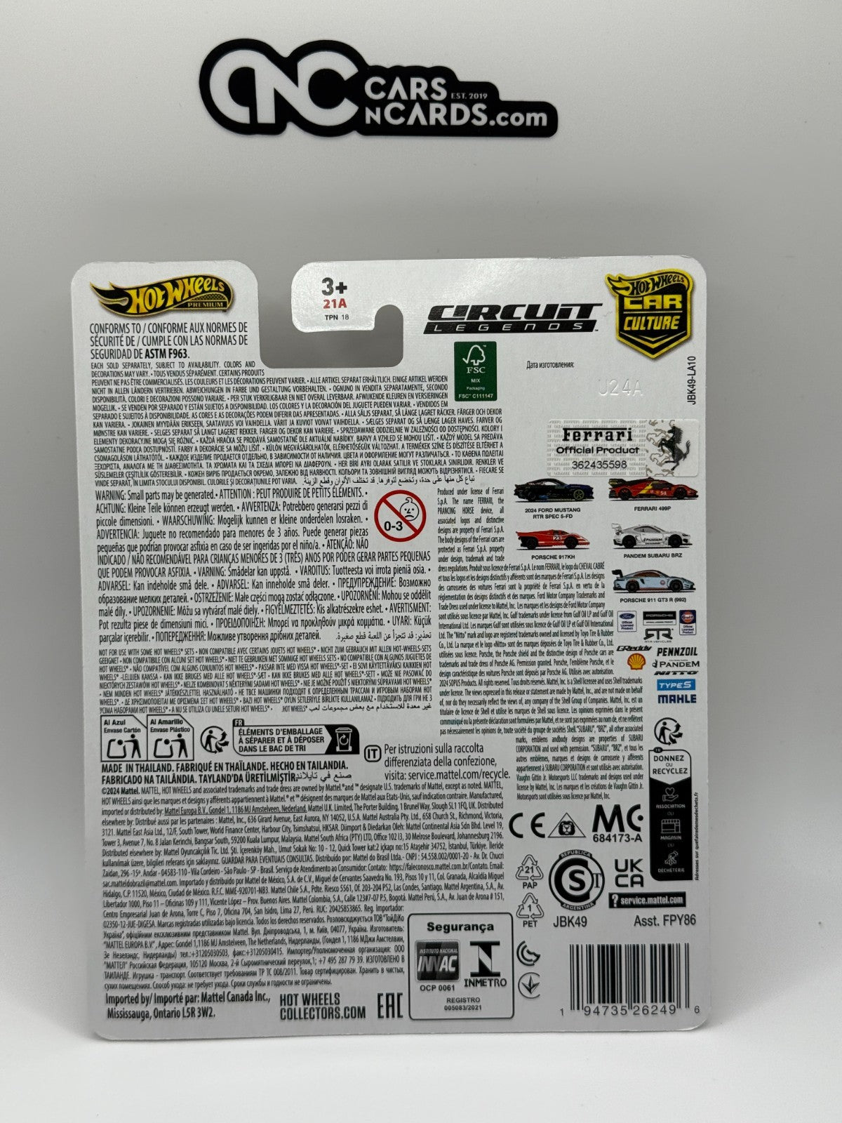 2025 Hot Wheels Premium Car Culture Circuit Legends 2/5 Ferrari 499P