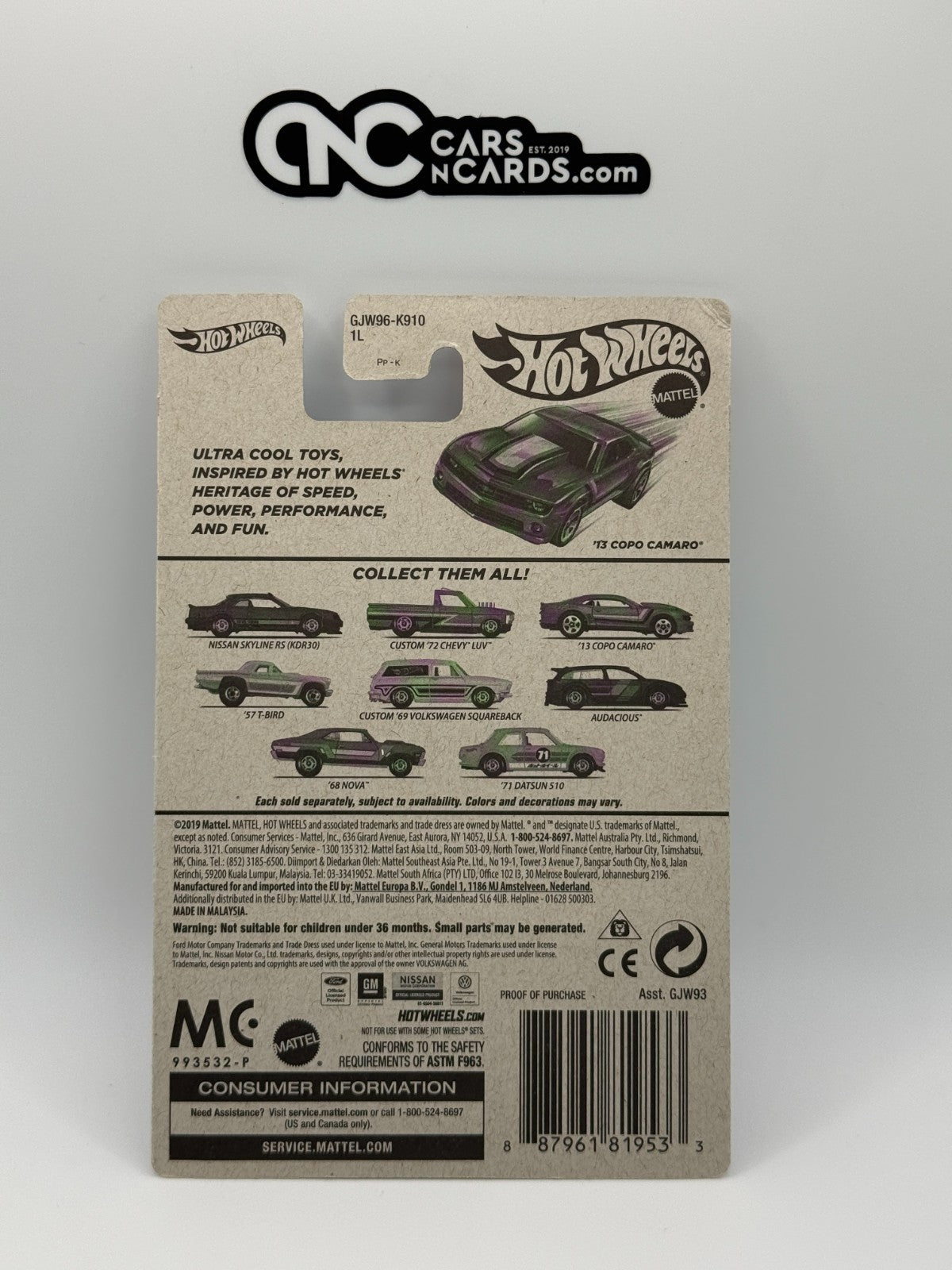 2021 Hot Wheels Flying Customs '13 Copo Camaro (Bent Corner)