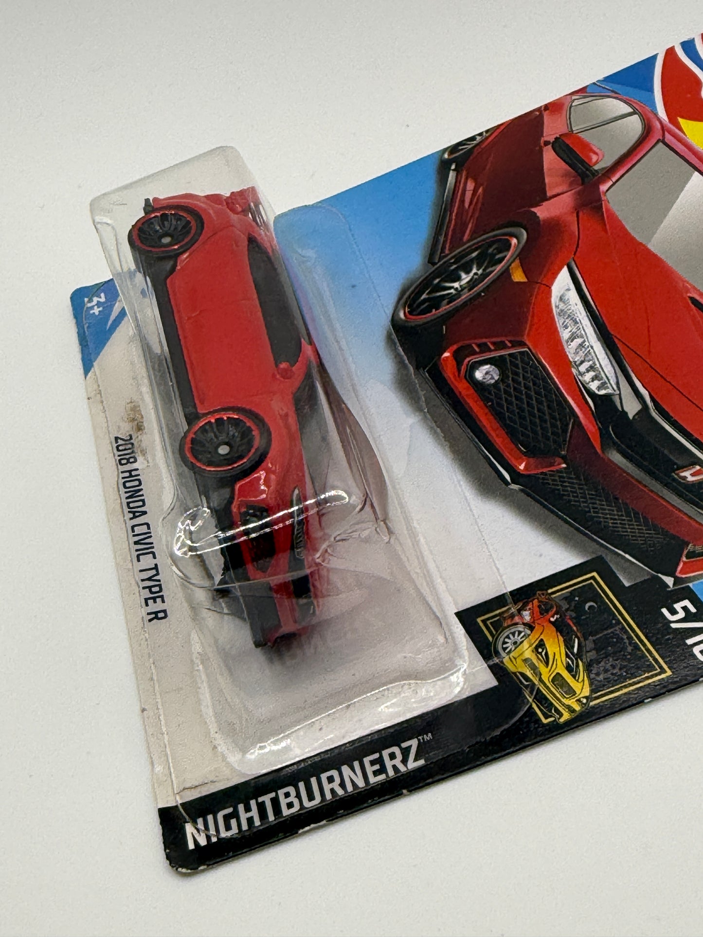 2019 Hot Wheels Nightburnerz 5/10 2018 Honda Civic Type R Red (Crushed Blister)