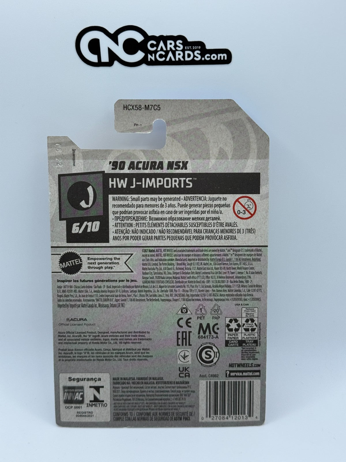 2022 Hot Wheels HW J-Imports 6/10 '90 Acura NSX Yellow