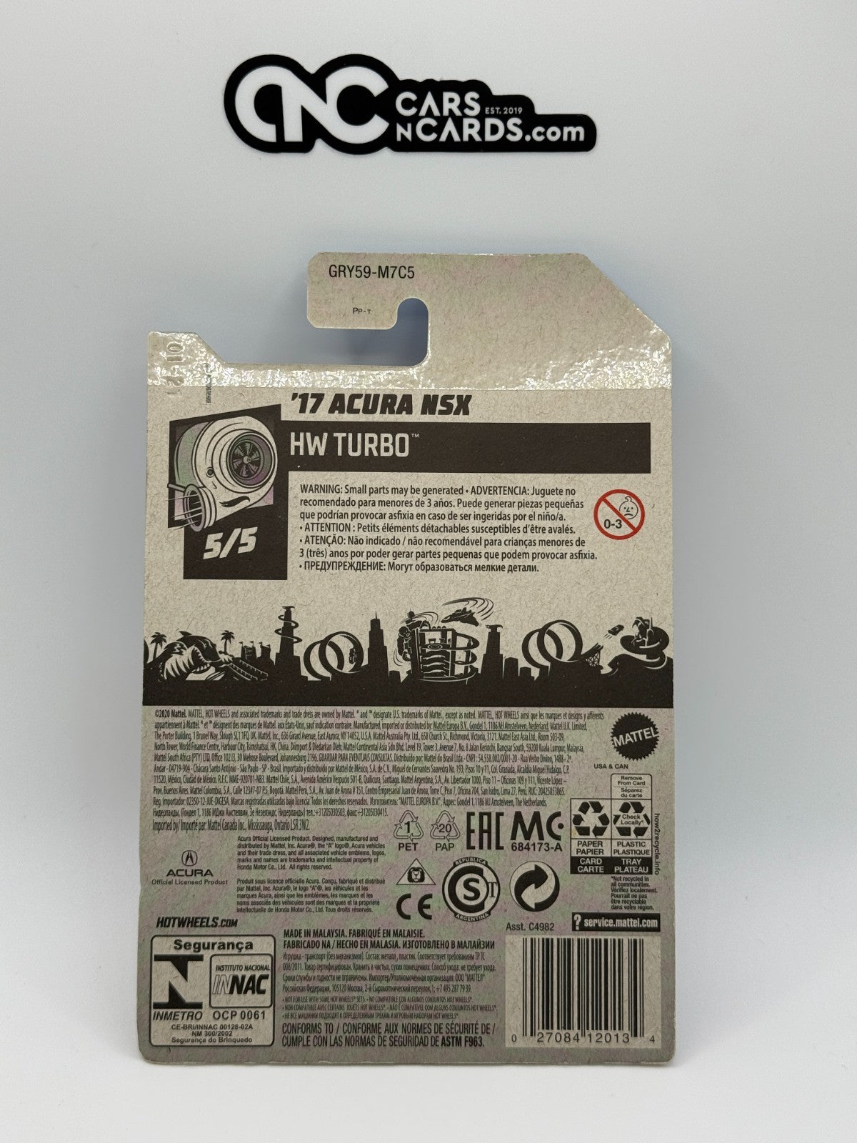 2021 Hot Wheels HW Turbo #5/5 Acura NSX Red #148/250 (Soft Corners)