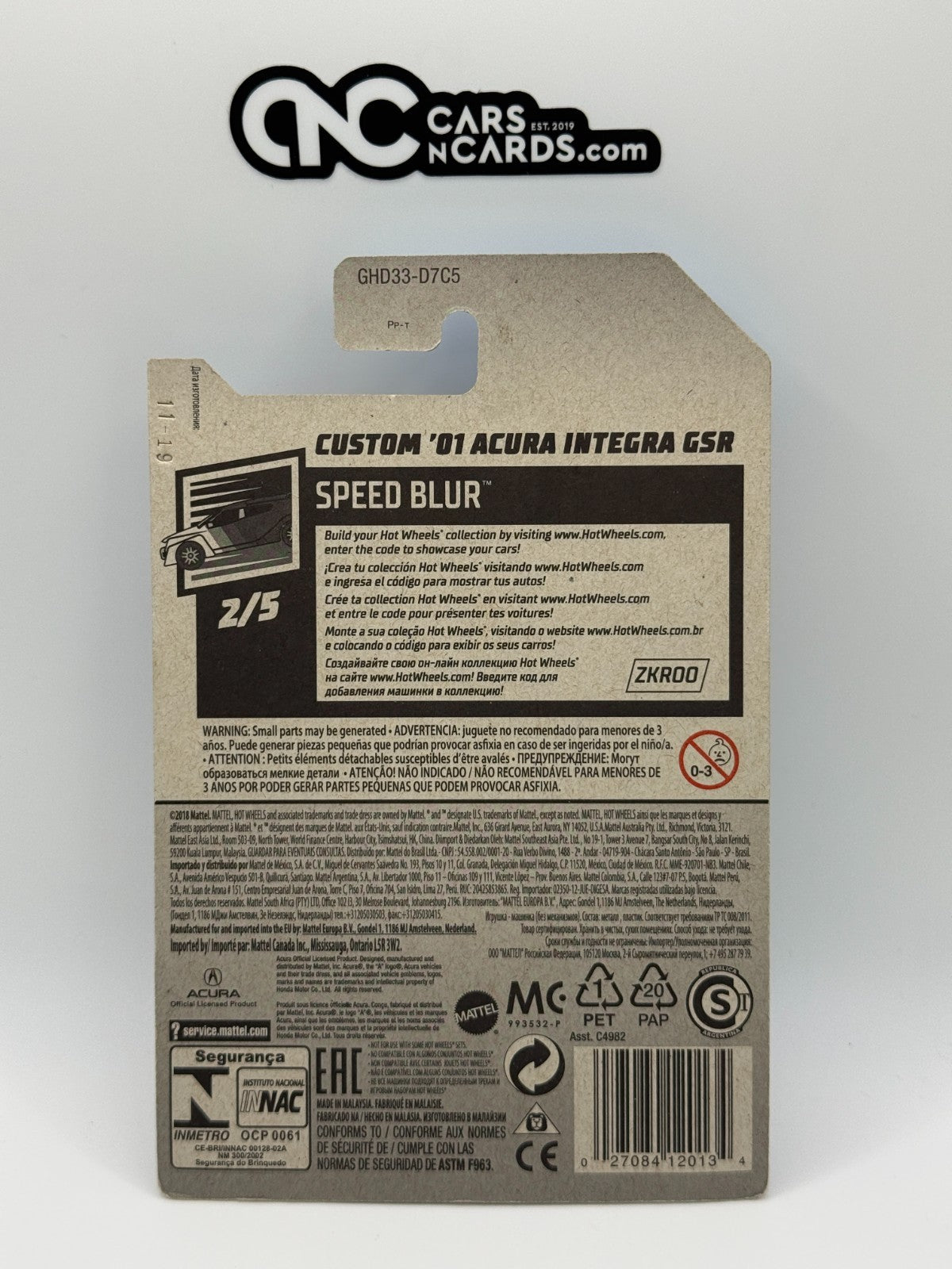 2020 Hot Wheels Speed Blur 2/5 Custom '01 Acura Integra GSR Purple