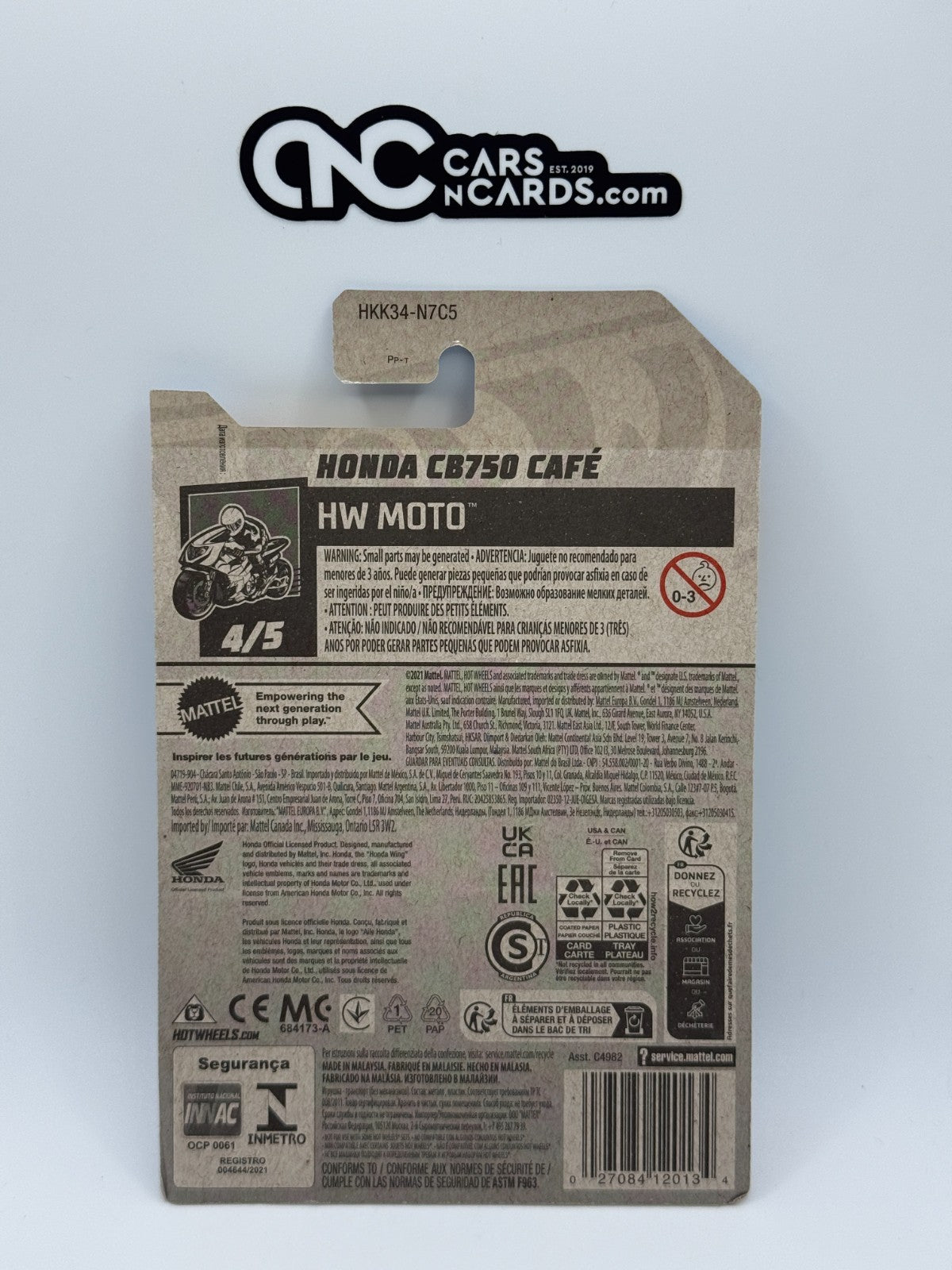 2023 Hot Wheels HW Moto 4/5 Honda CB750 Cafe White