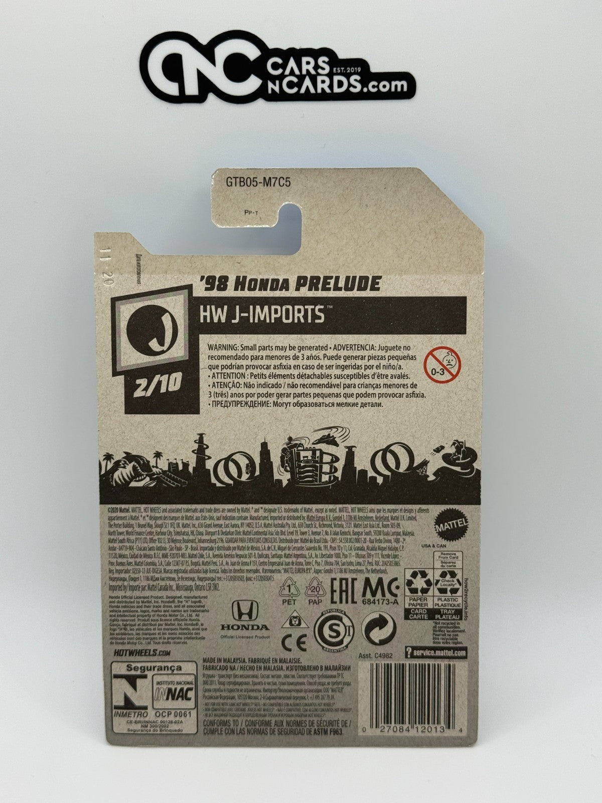 2021 Hot Wheels HW J-Imports 2/10 '98 Honda Prelude Yellow