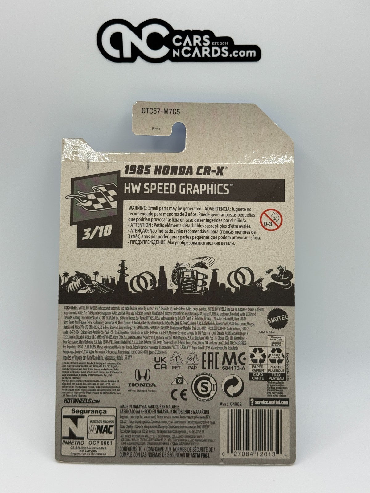 2021 Hot Wheels HW Speed Graphics 3/10 1985 Honda CR-X Black