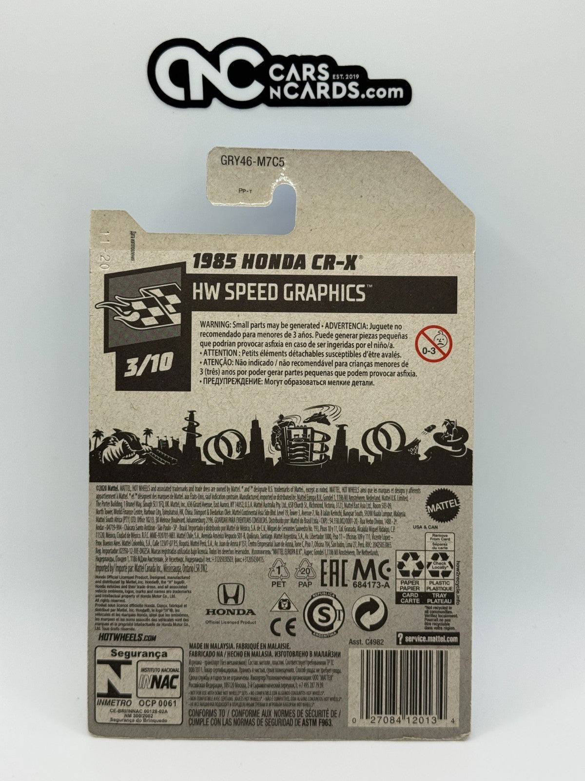 2021 Hot Wheels HW Speed Graphics 3/10 1985 Honda CR-X White