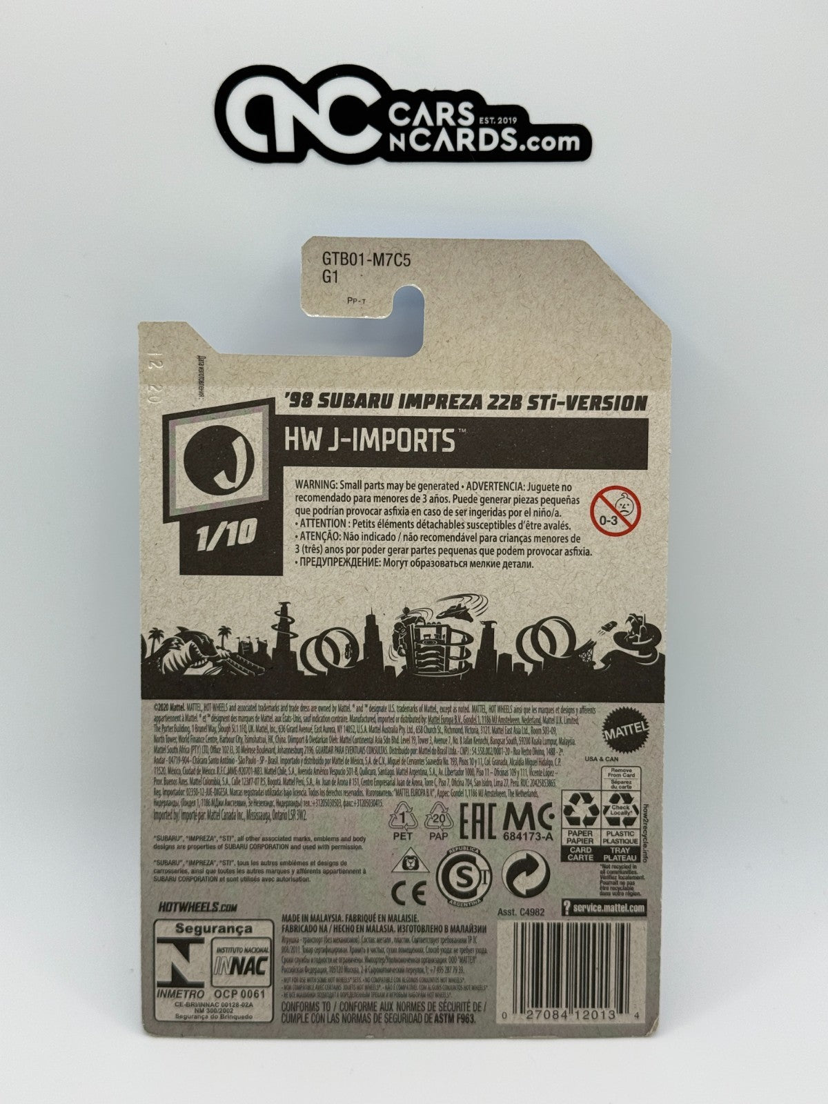 2021 Hot Wheels HW J-Imports 1/10 '98 Subaru Impreza 22B STi Blue
