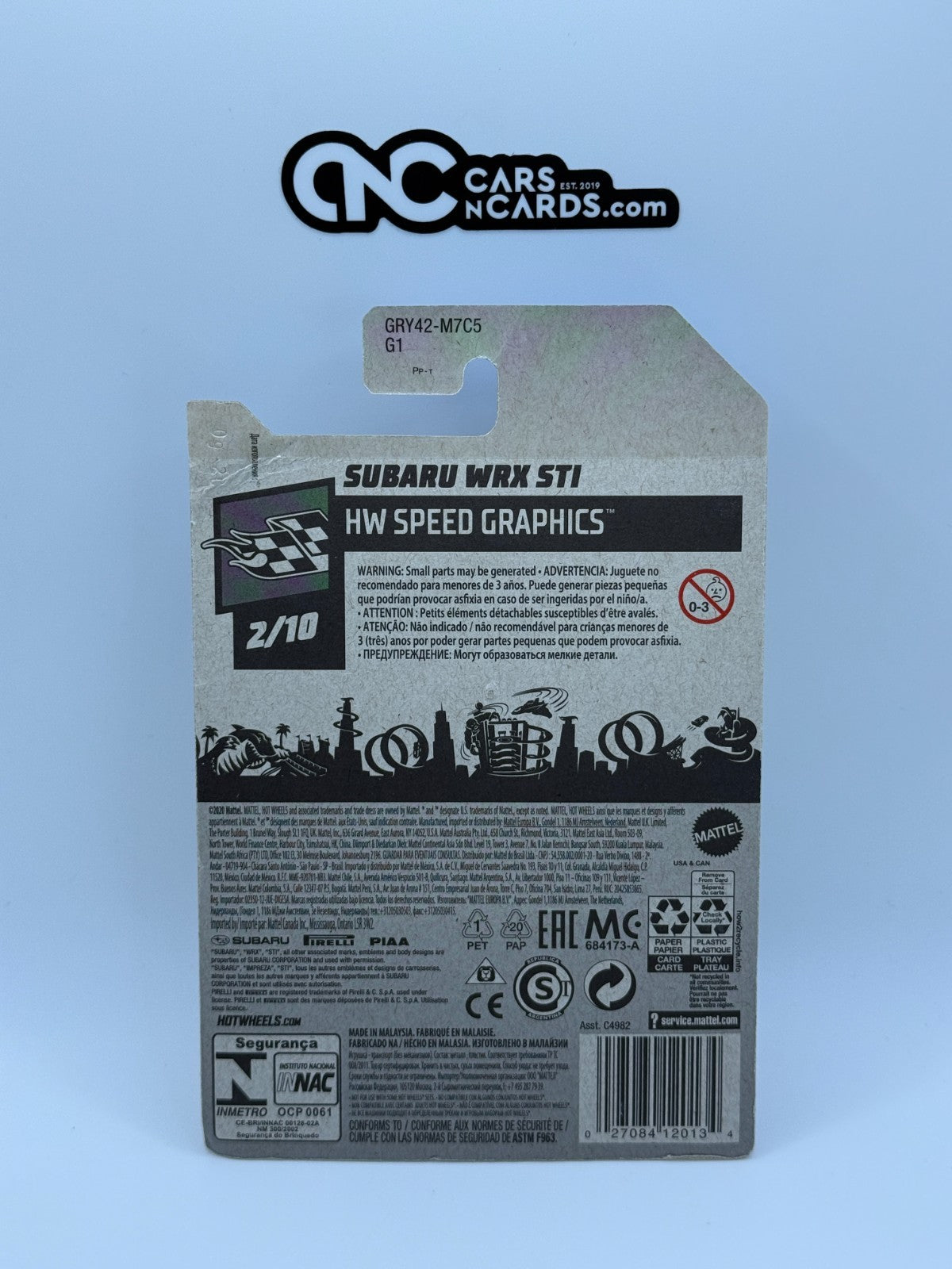 2021 Hot Wheels HW Speed Graphics 2/10 Subaru WRX STI Yellow (Card Damage)