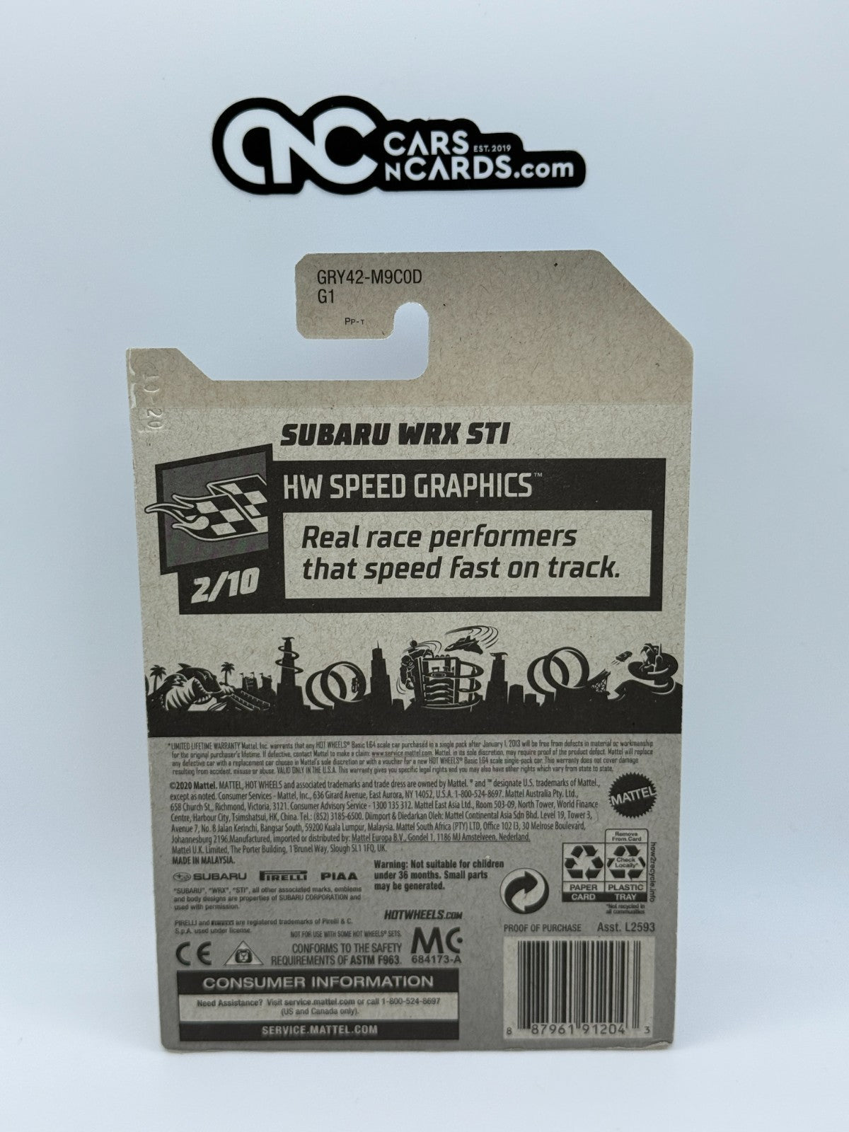 2021 Hot Wheels HW Speed Graphics 2/10 Subaru WRX STI Yellow