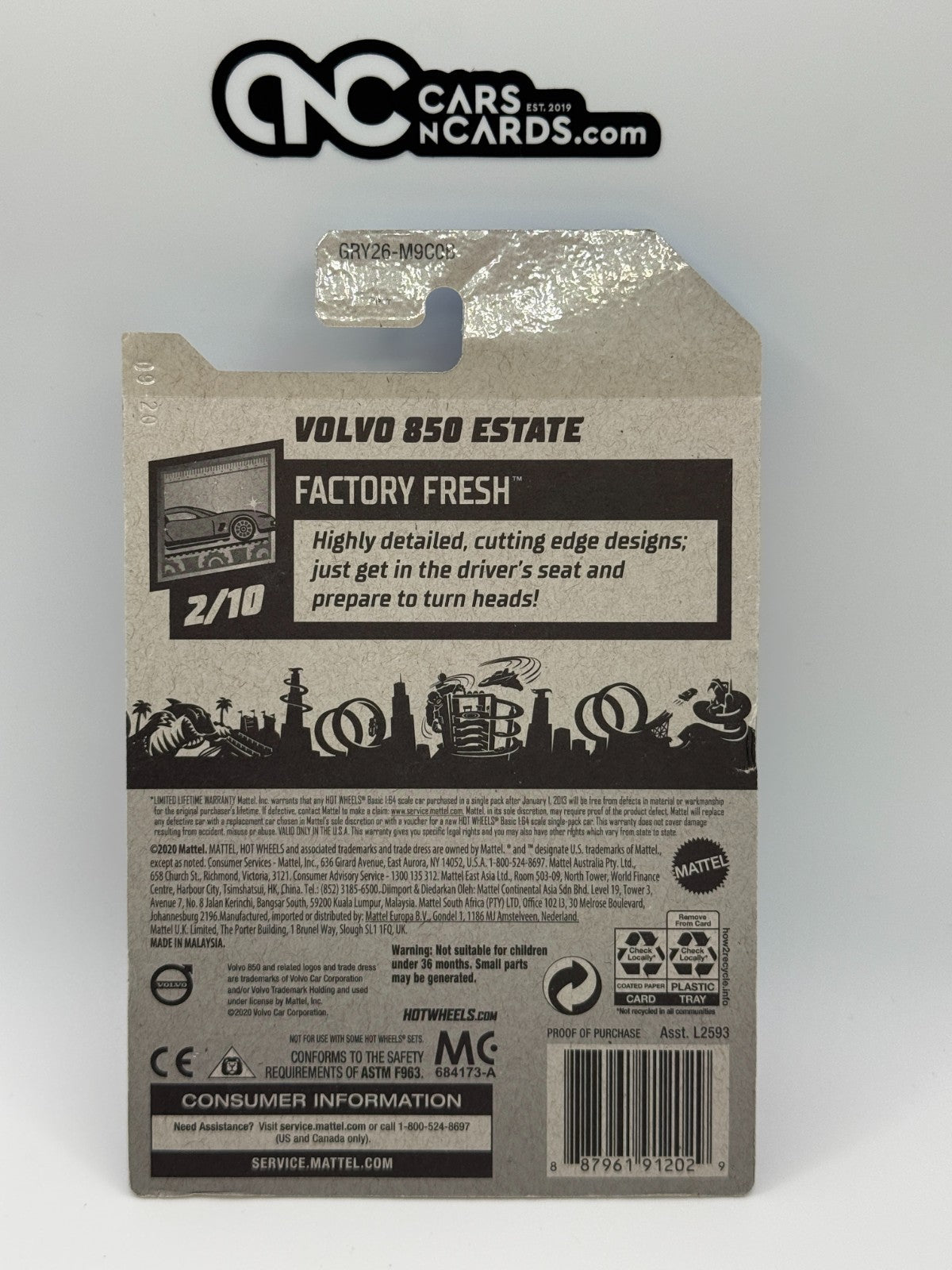 2021 Hot Wheels Factory Fresh Volvo 850 Estate Red (Card Damage/Cracked Blister)