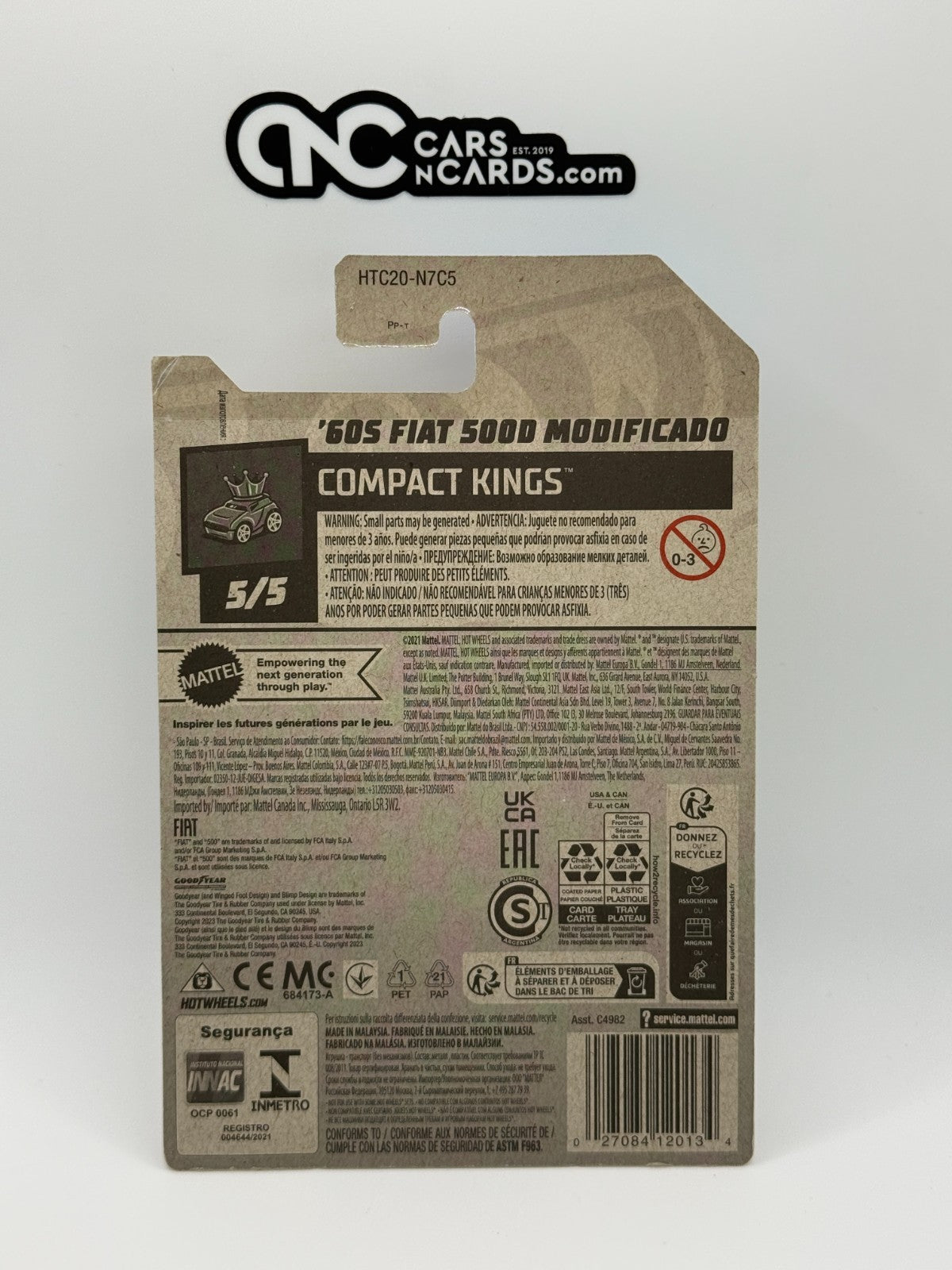 2024 Hot Wheels Compact Kings 5/5 '60s Fiat 500D Modificado