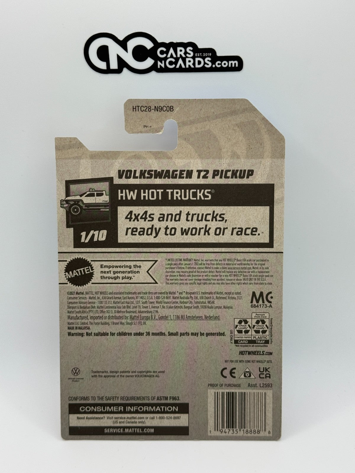 2024 Hot Wheels HW Hot Trucks 1/10 Volkswagen T2 Pickup Blue (Card Crease)