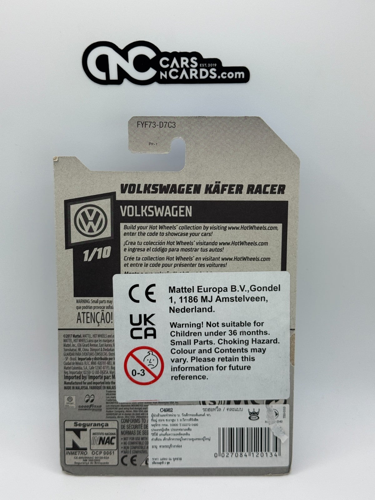 2019 Hot Wheels Volkswagen 1/10 Volkswagen Kafer Racer Mooneyes (Card Damage)