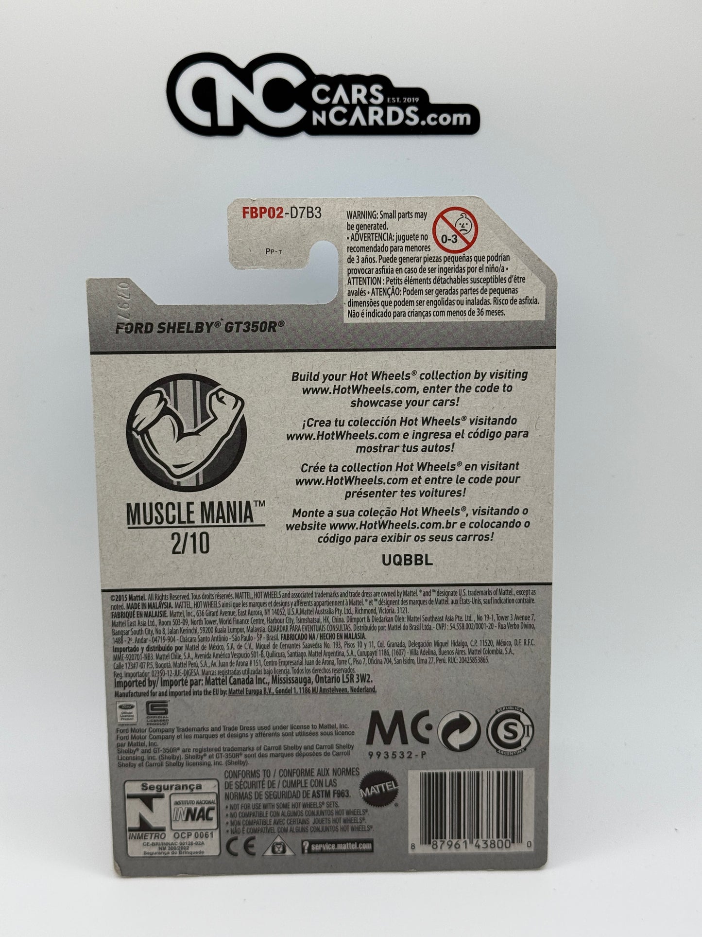 2017 Hot Wheels Muscle Mania 2/10 Zamac Ford Shelby GT350R