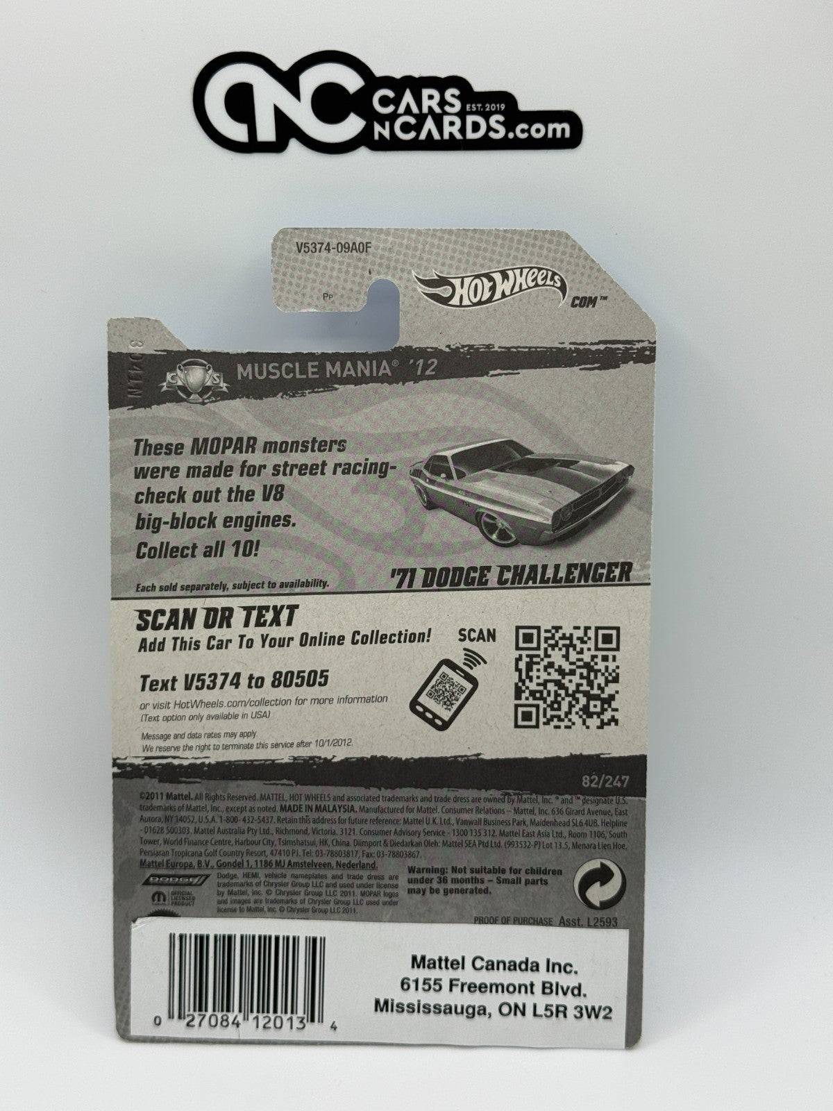 2012 Hot Wheels Super Treasure Hunt '71 Dodge Challenger With Protector