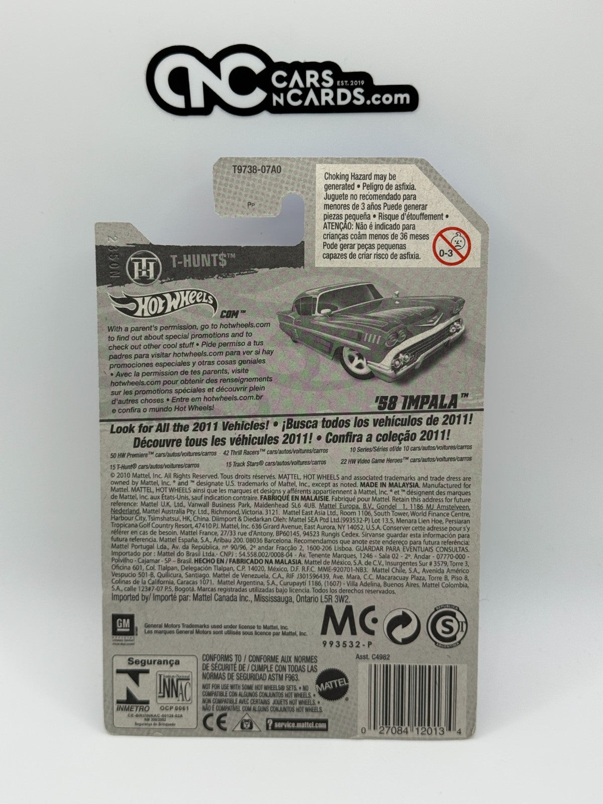 2011 Hot Wheels Super Treasure Hunt 3/15 '58 Impala With Protector