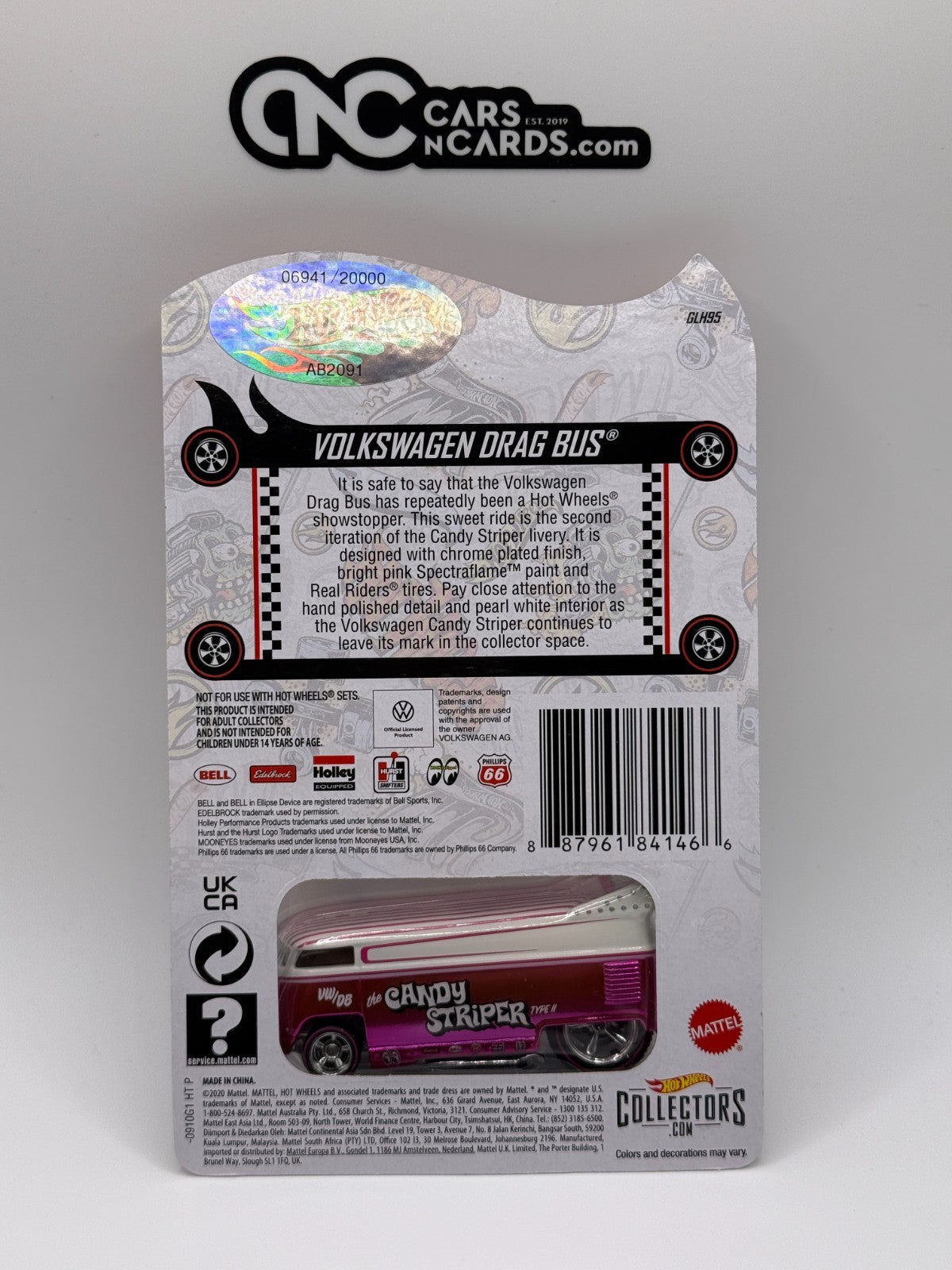 2021 Hot Wheels RLC Candy Striper Volkswagen Drag Bus Pink 06941/20000