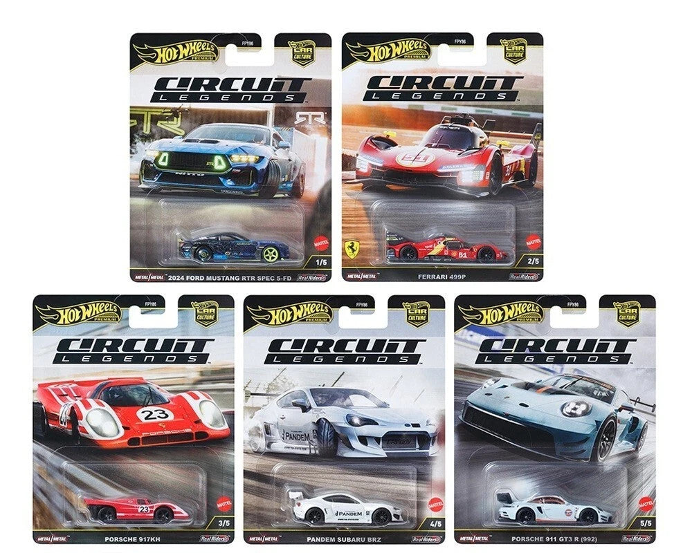 2025 Hot Wheels Premium Car Culture Circuit Legends Full Set of 5 Cars