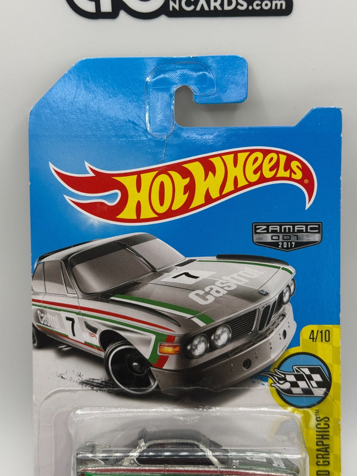 2017 Hot Wheels HW Speed Graphics 4/10 '73 BMW 3.0 CSL Race Car (Card Damage)