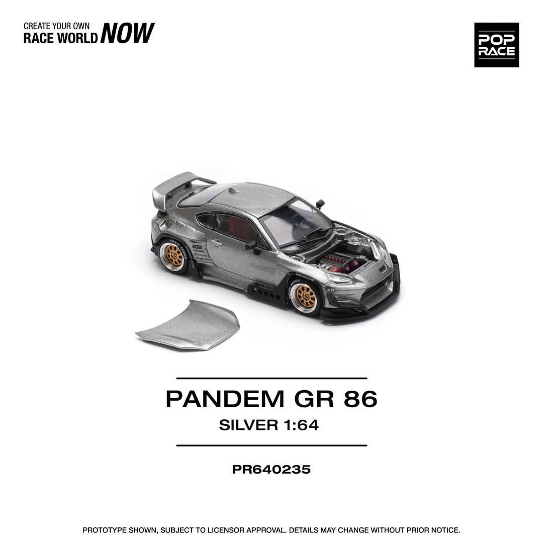 POPRACE 1:64 PANDEM GR86 SILVER PR640235