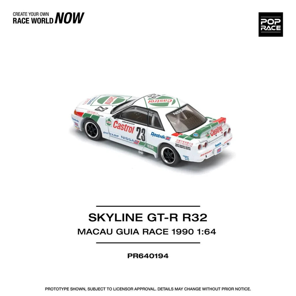 POPRACE 1:64 GT-R R32 MACAU GUIA RACE 1990 WINNER PR640194
