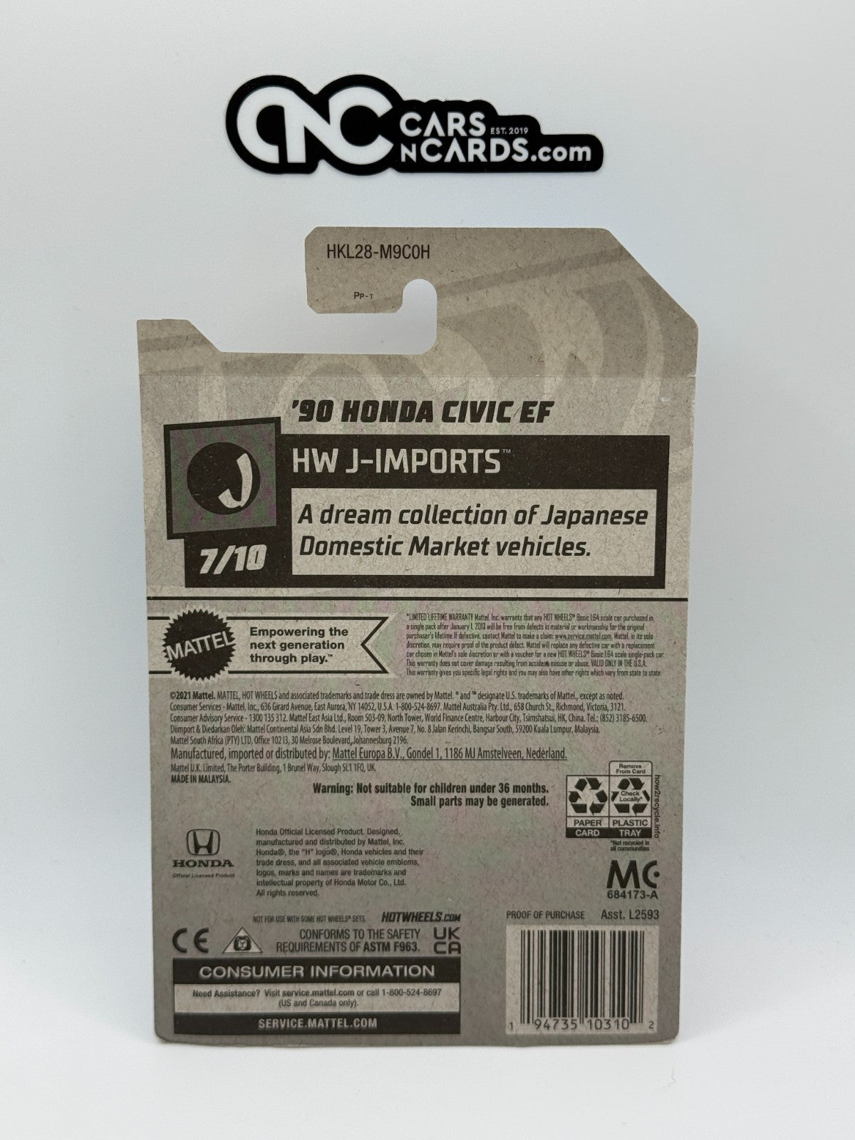 2023 Hot Wheels HW J-Imports 7/10 Zamac '90 Honda Civic EF