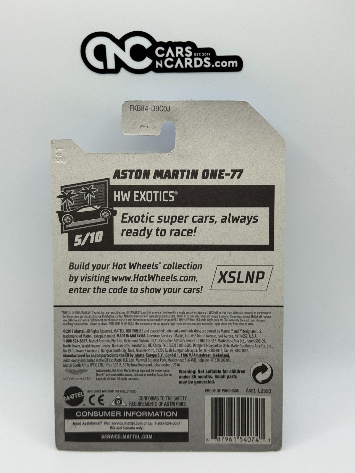 2018 Hot Wheels HW Exotics 5/10 Zamac Aston Martin One-77