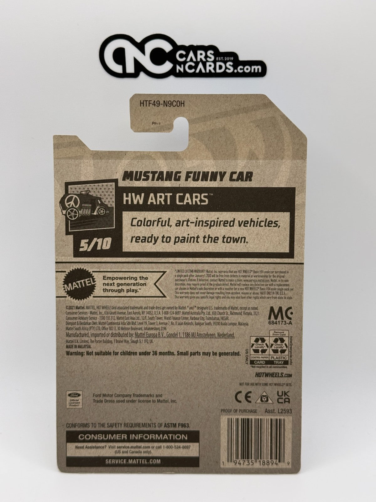 2024 Hot Wheels HW Art Cars 5/10 Zamac Mustang Funny Car