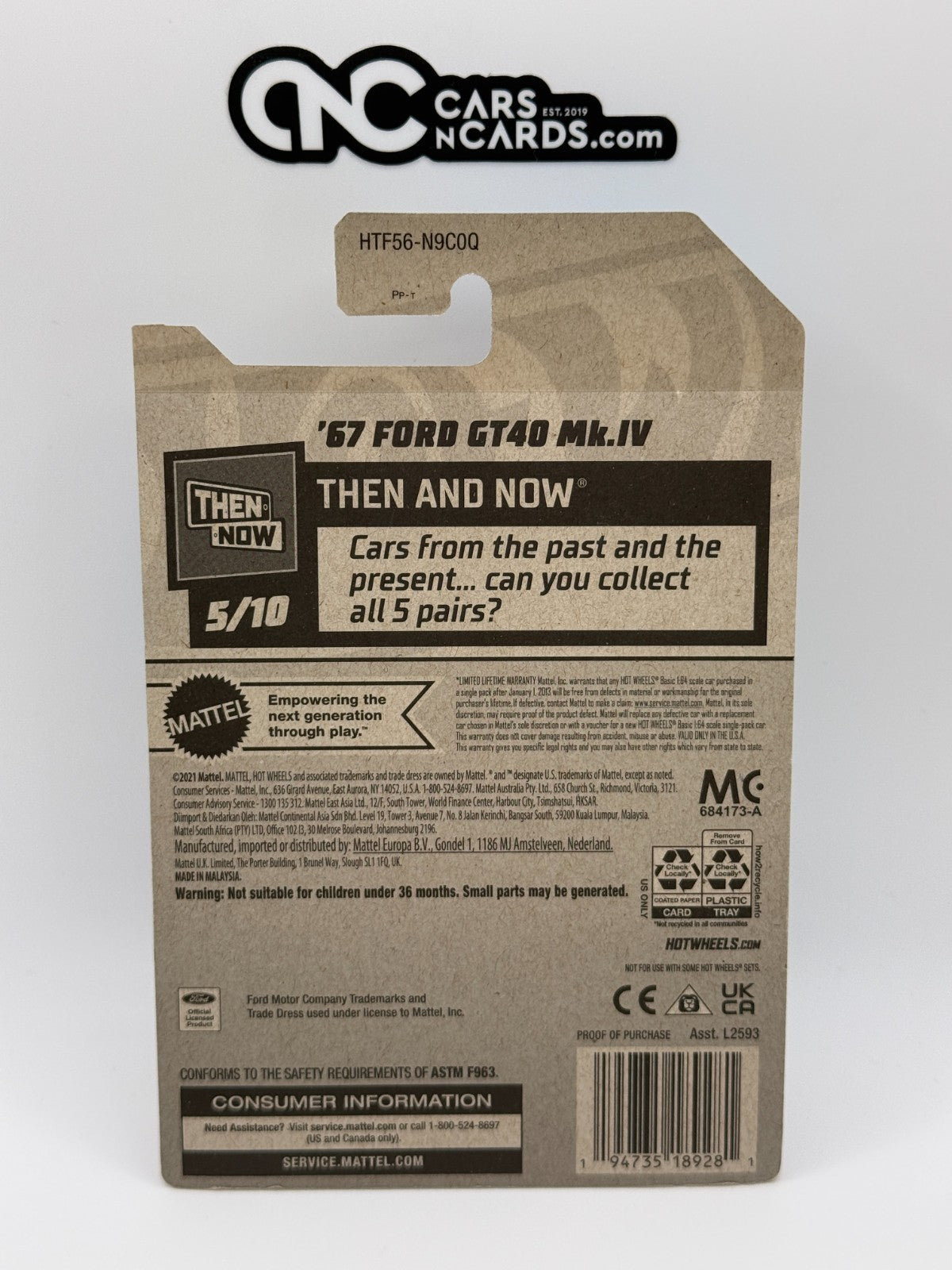 2024 Hot Wheels Then and Now 5/10 Zamac '67 Ford GT40 MK.IV