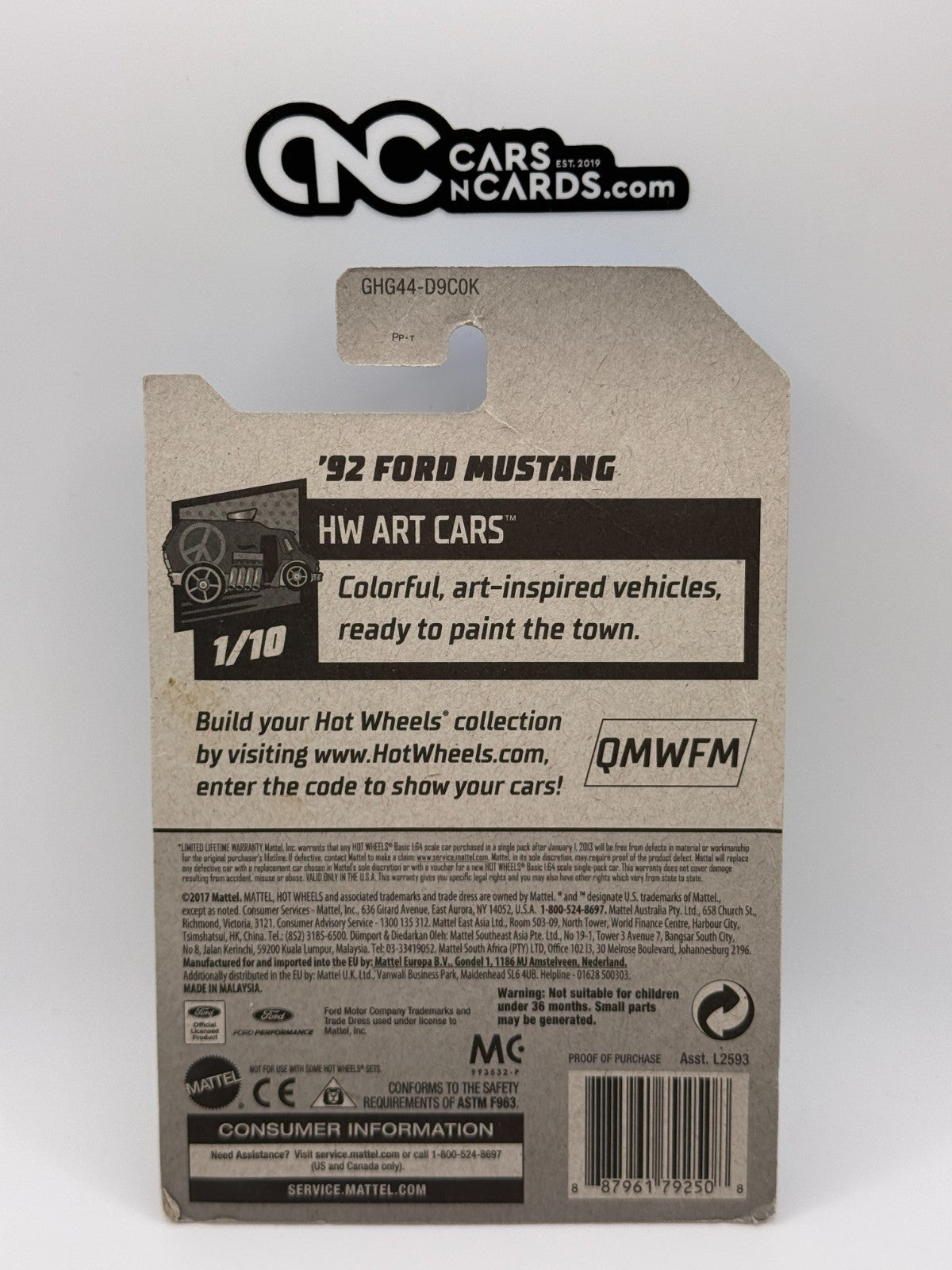 2020 Hot Wheels HW Art Cars 1/10 Zamac '92 Ford Mustang (Soft Corners)