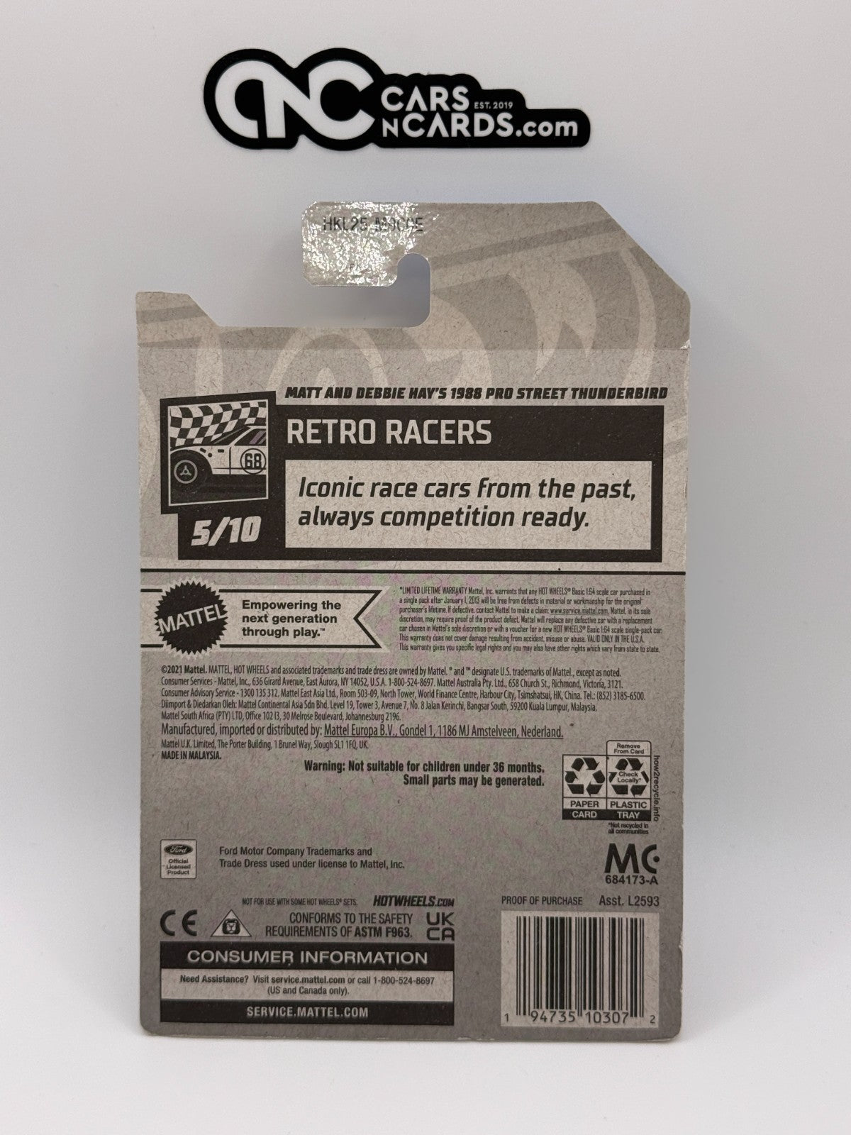 2023 Hot Wheels Retro Racers 5/10 Zamac 1988 Pro Street Thunderbird