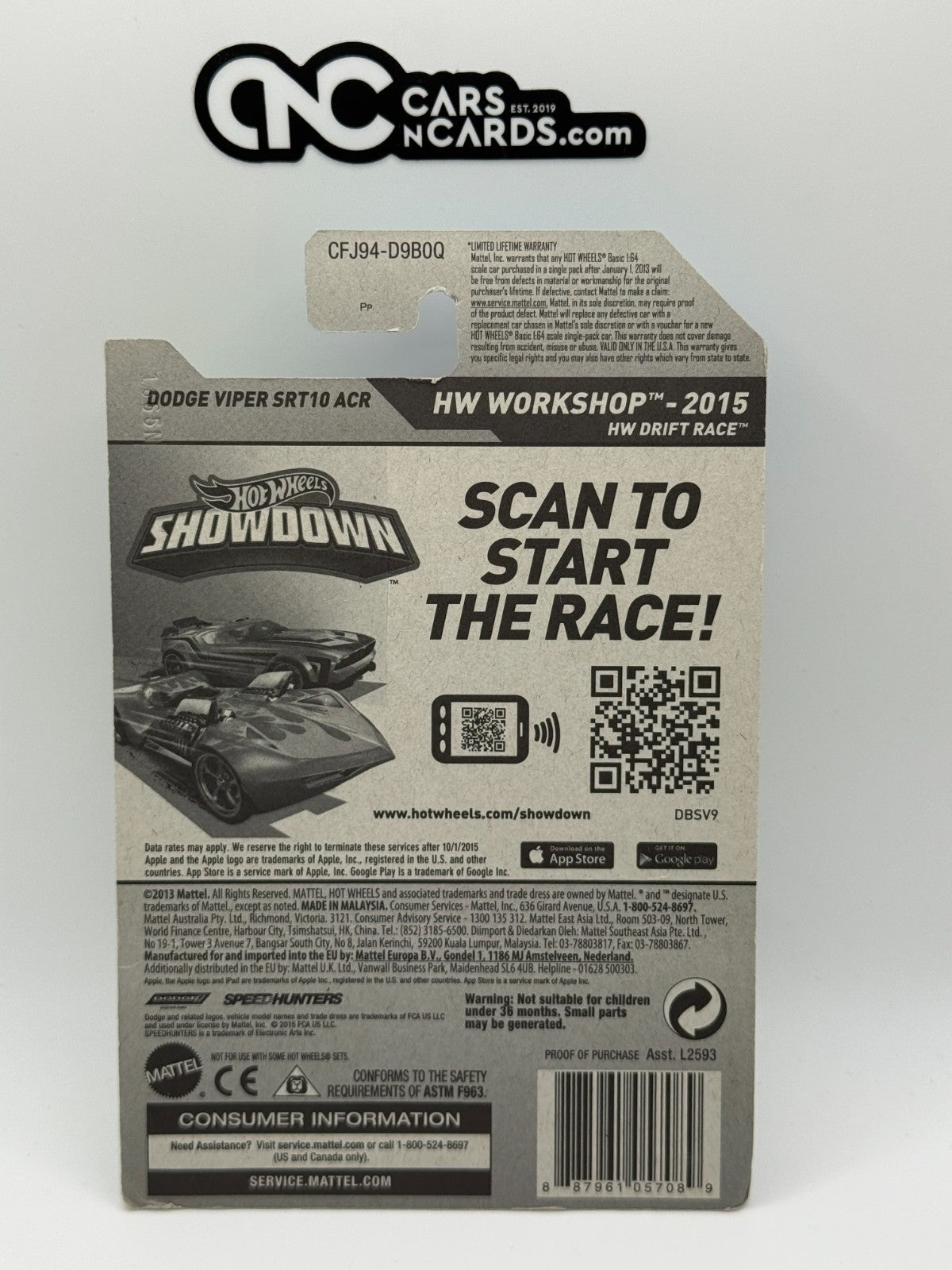 2015 Hot Wheels HW Workshop Zamac Dodge Viper SRT10 ACR (Soft Corners)