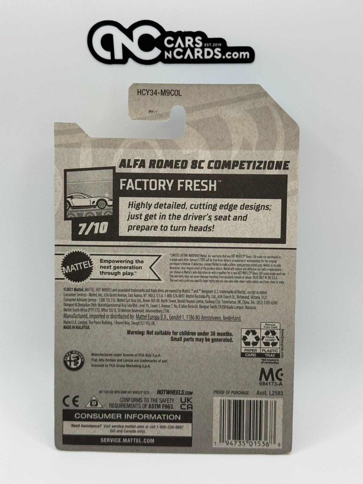 2022 Hot Wheels Factory Fresh 7/10 Zamac Alfa Romeo 8C Competizione