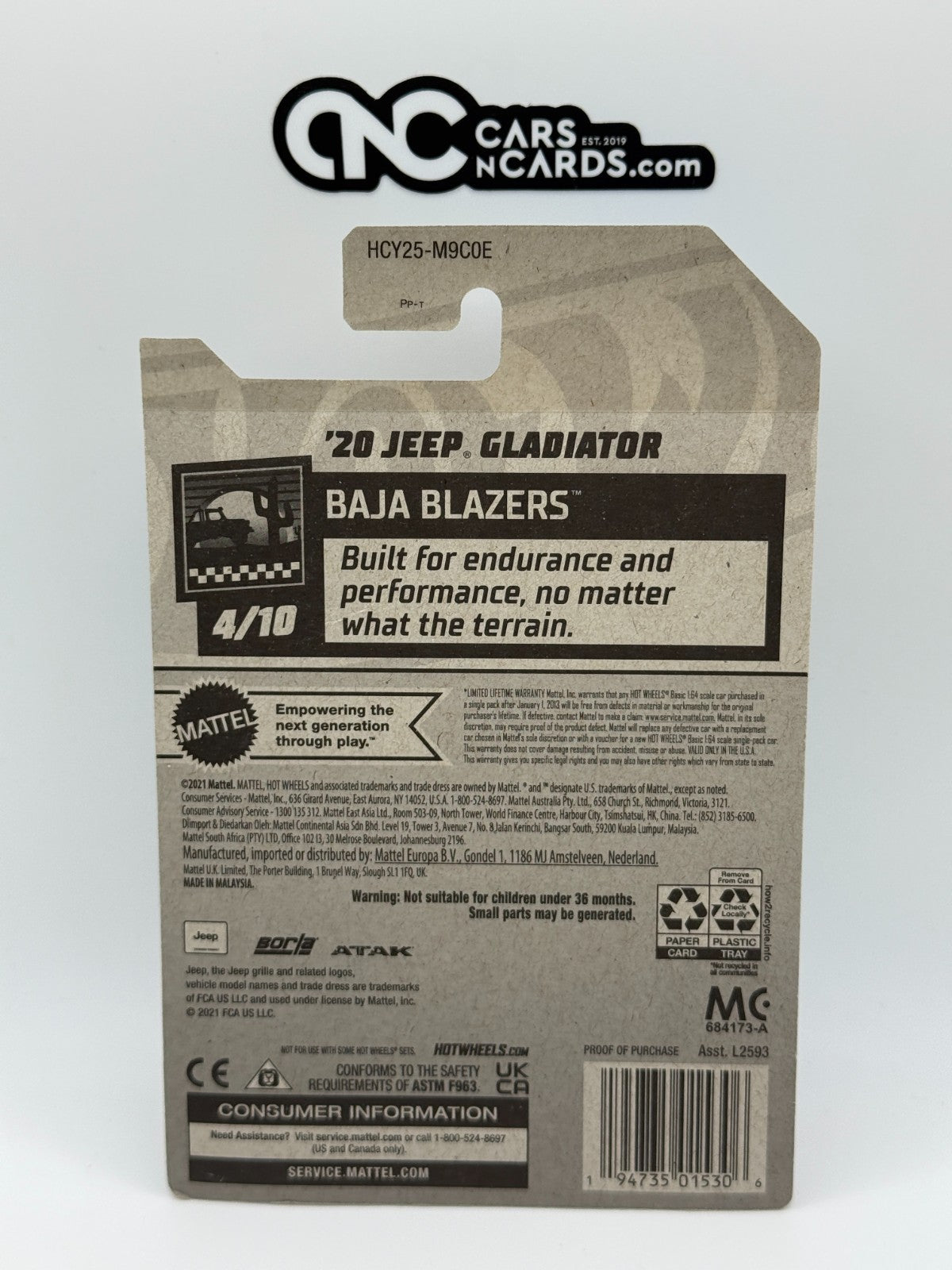 2022 Hot Wheels Baja Blazers 4/10 Zamac '20 Jeep Gladiator