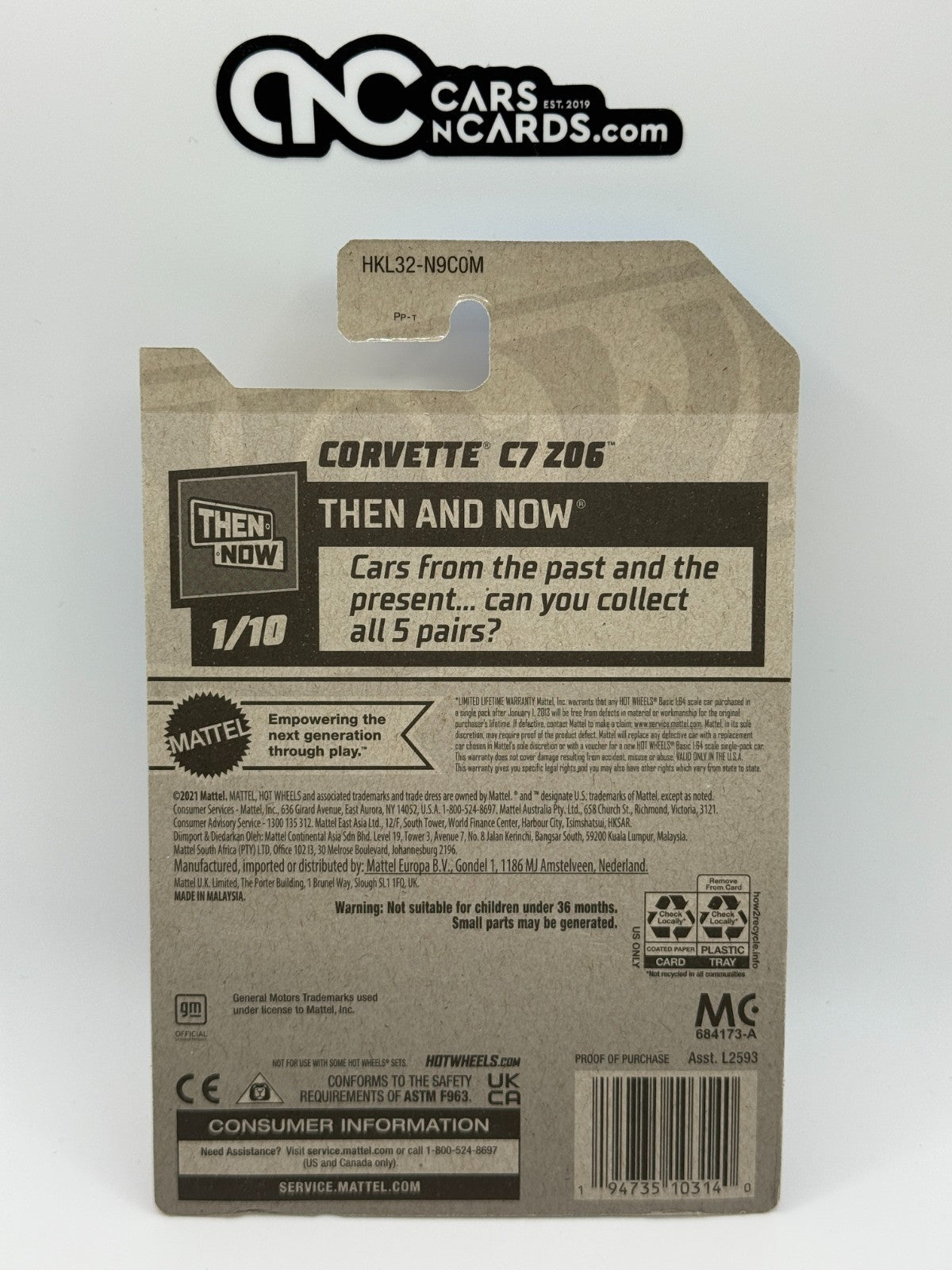 2023 Hot Wheels Then and Now 1/10 Zamac Corvette C7 Z06