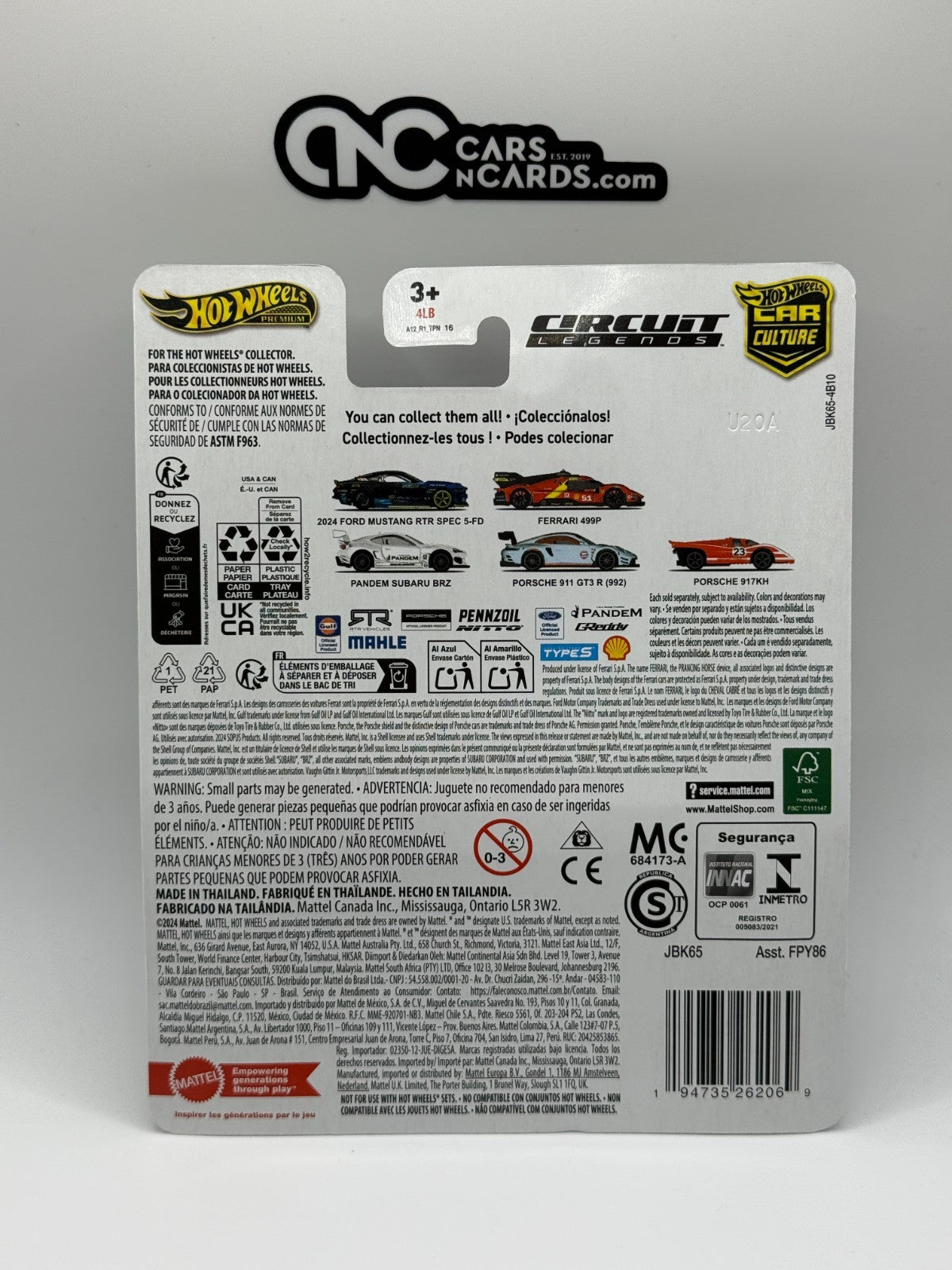 2025 Hot Wheels Premium Car Culture Circuit Legends 5/5 Porsche 911 GT3 R (992)