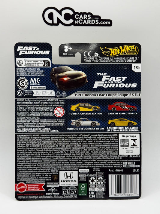 2025 Hot Wheels Premium Fast & Furious 1/5 1993 Honda Civic Coupe EX EJ1