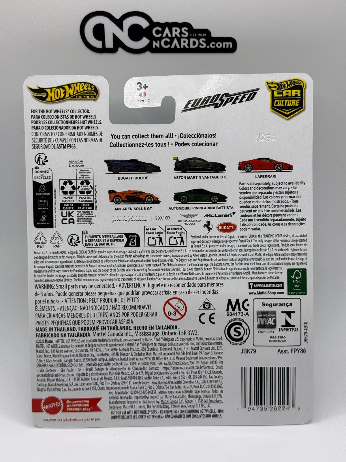 2025 Hot Wheels Premium Car Culture HW EuroSpeed 1/5 Bugatti Bolide