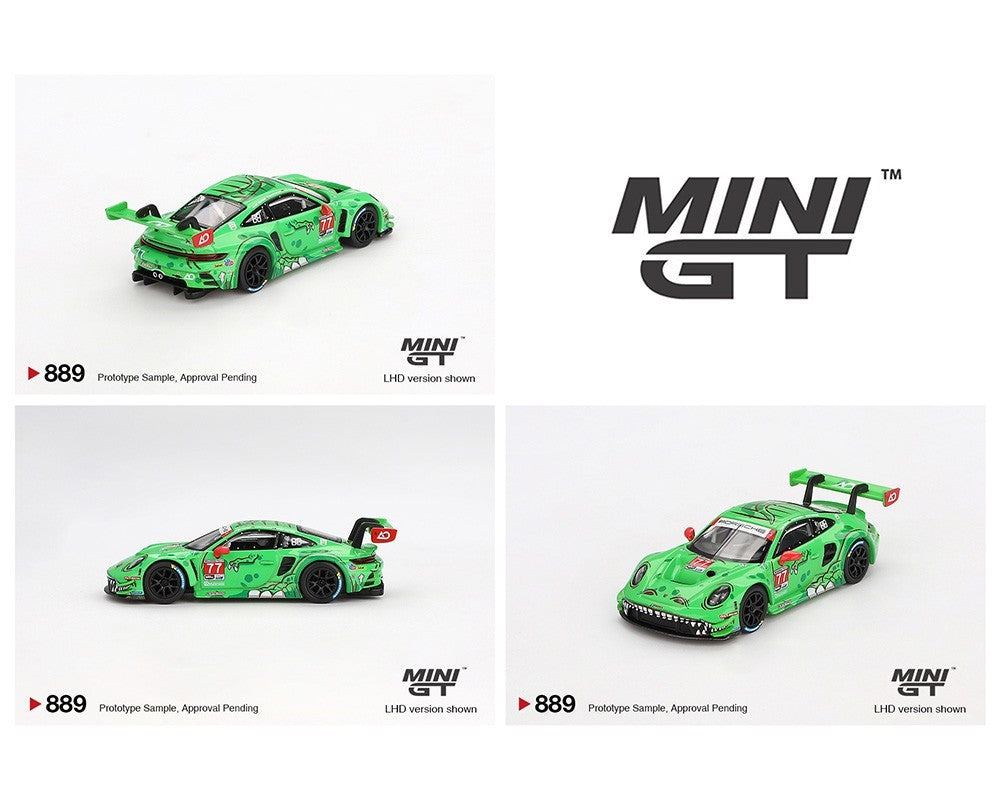 Mini GT 1:64 Porsche 911 GT3 R #77 AO Racing 2024 IMSA Daytona 24 Hr Rexy #889