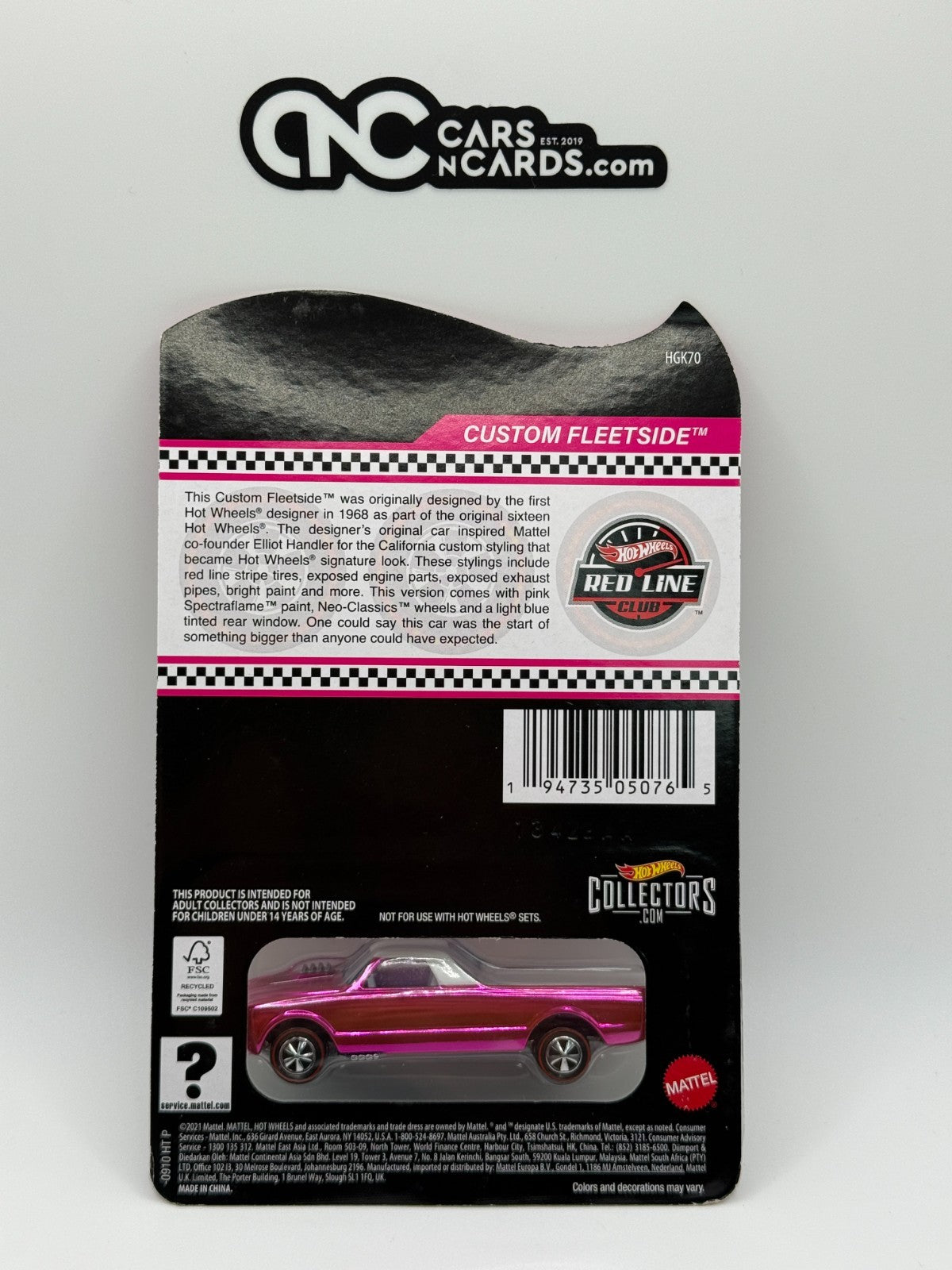 2022 Hot Wheels RLC Pink Custom Fleetside With Protector