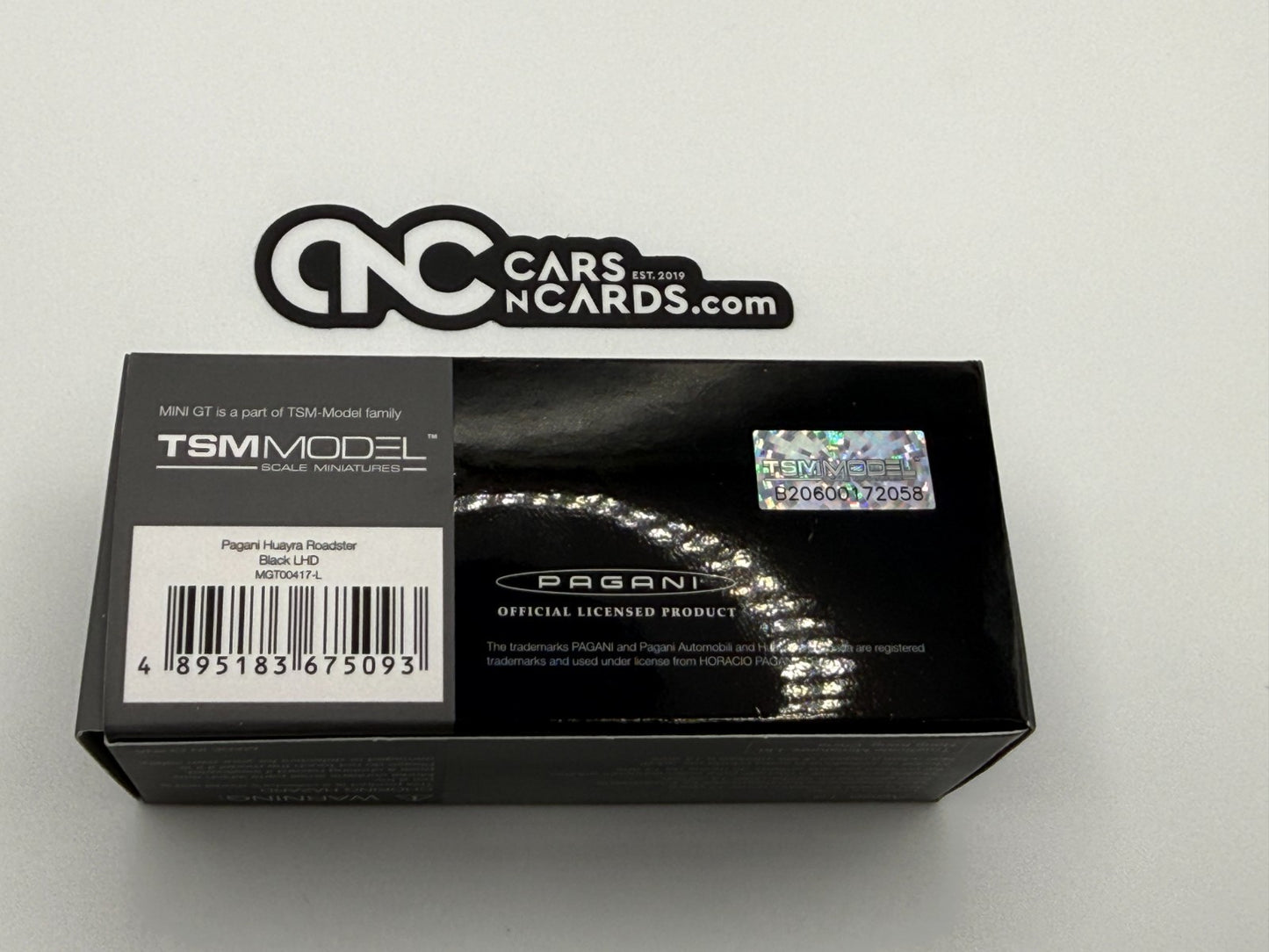 Mini GT Pagani Huayra Roadster Black 417 Open Box