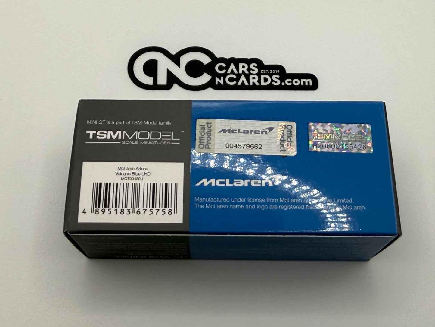 MINI GT McLaren Artura Volcano Blue #430 Open Box