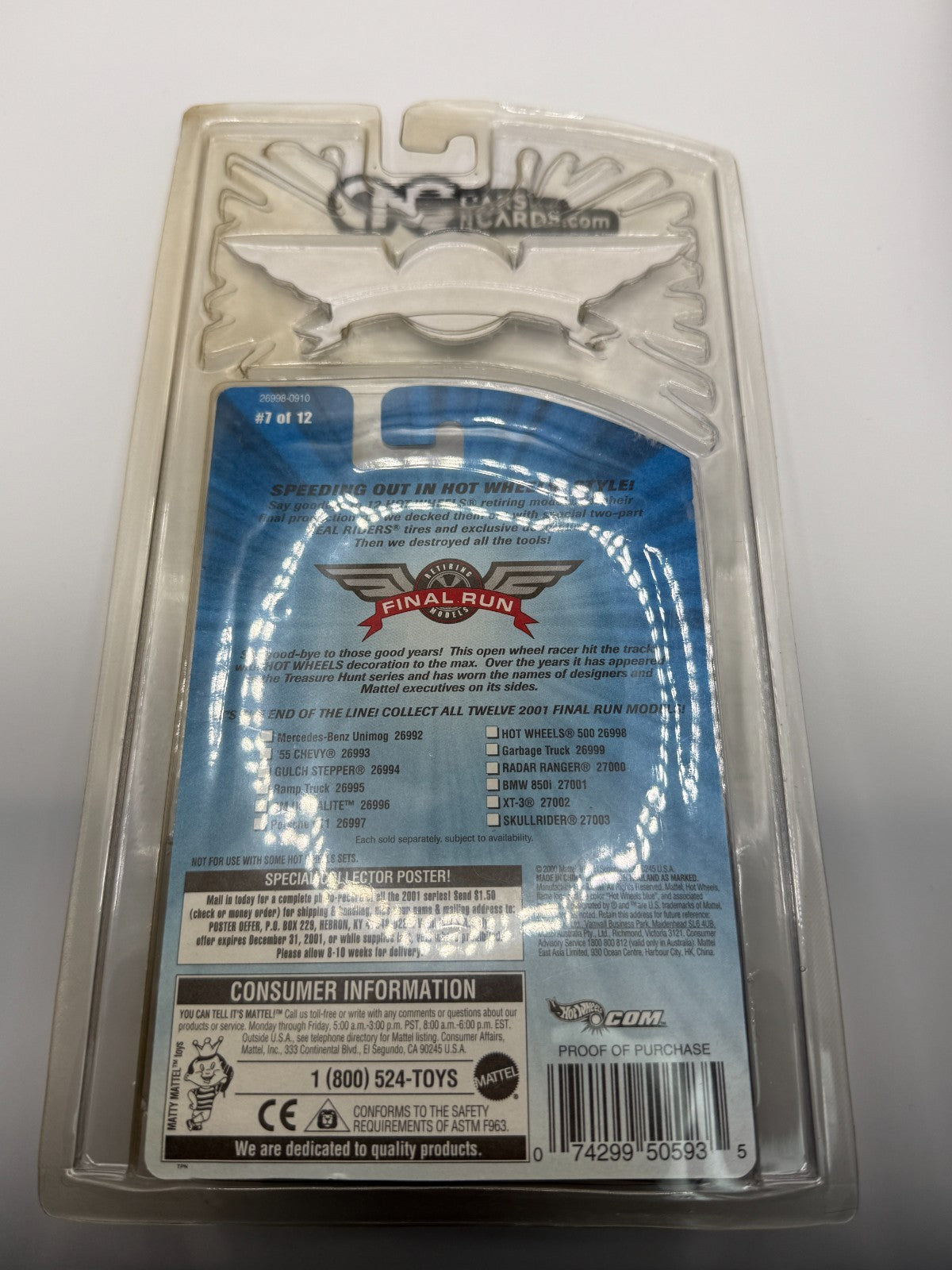 2001 Hot Wheels Final Run Hot Wheels 500