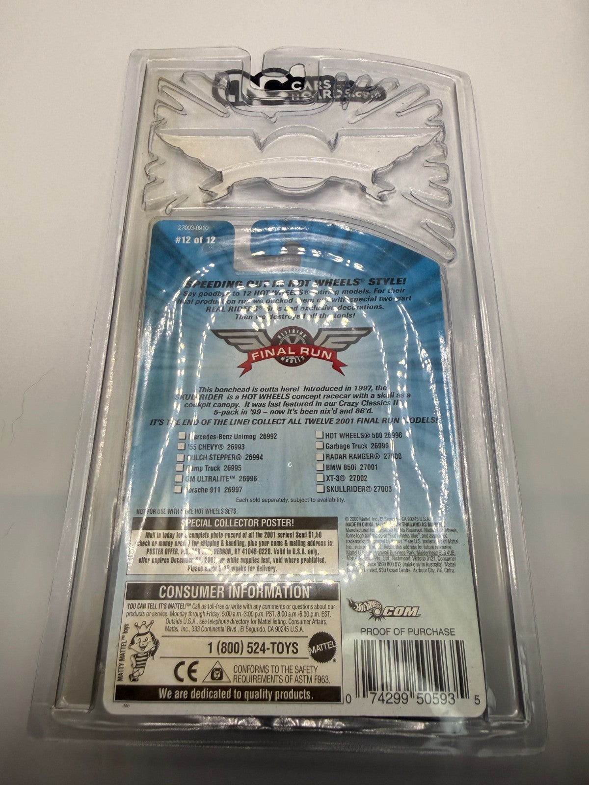 2001 Hot Wheels Final Run Skull Rider