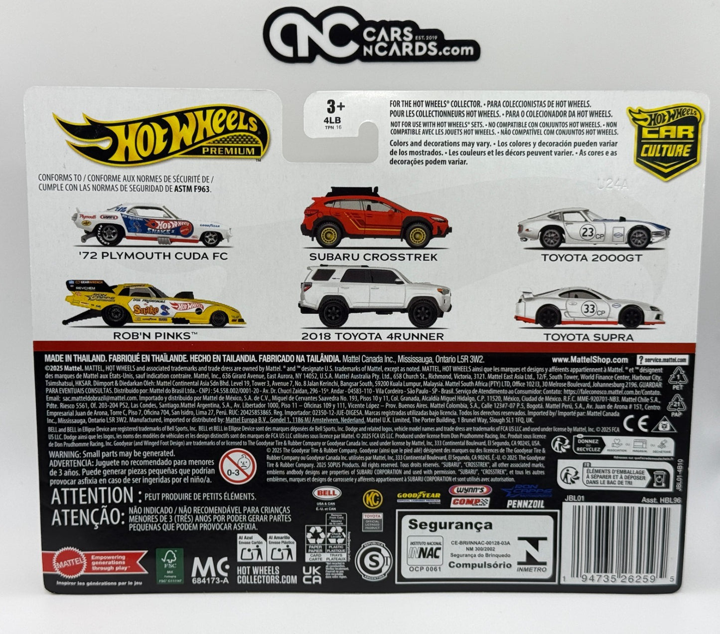 2025 Hot Wheels Premium Car Culture 2 Pack '72 Cuda & Rob 'N Pinks The Snake