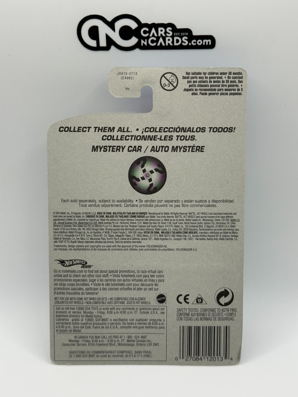 2005 Hot Wheels Factory Sealed Mystery Car Volkswagen Drag Truck With Protector