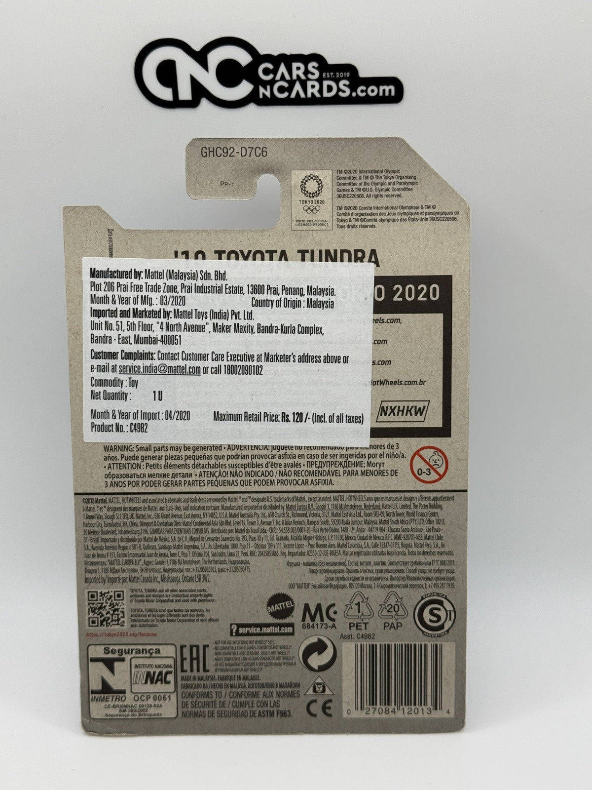 2020 Hot Wheels Olympic Games Tokyo 2020 2/10 '10 Toyota Tundra (Soft Corners)